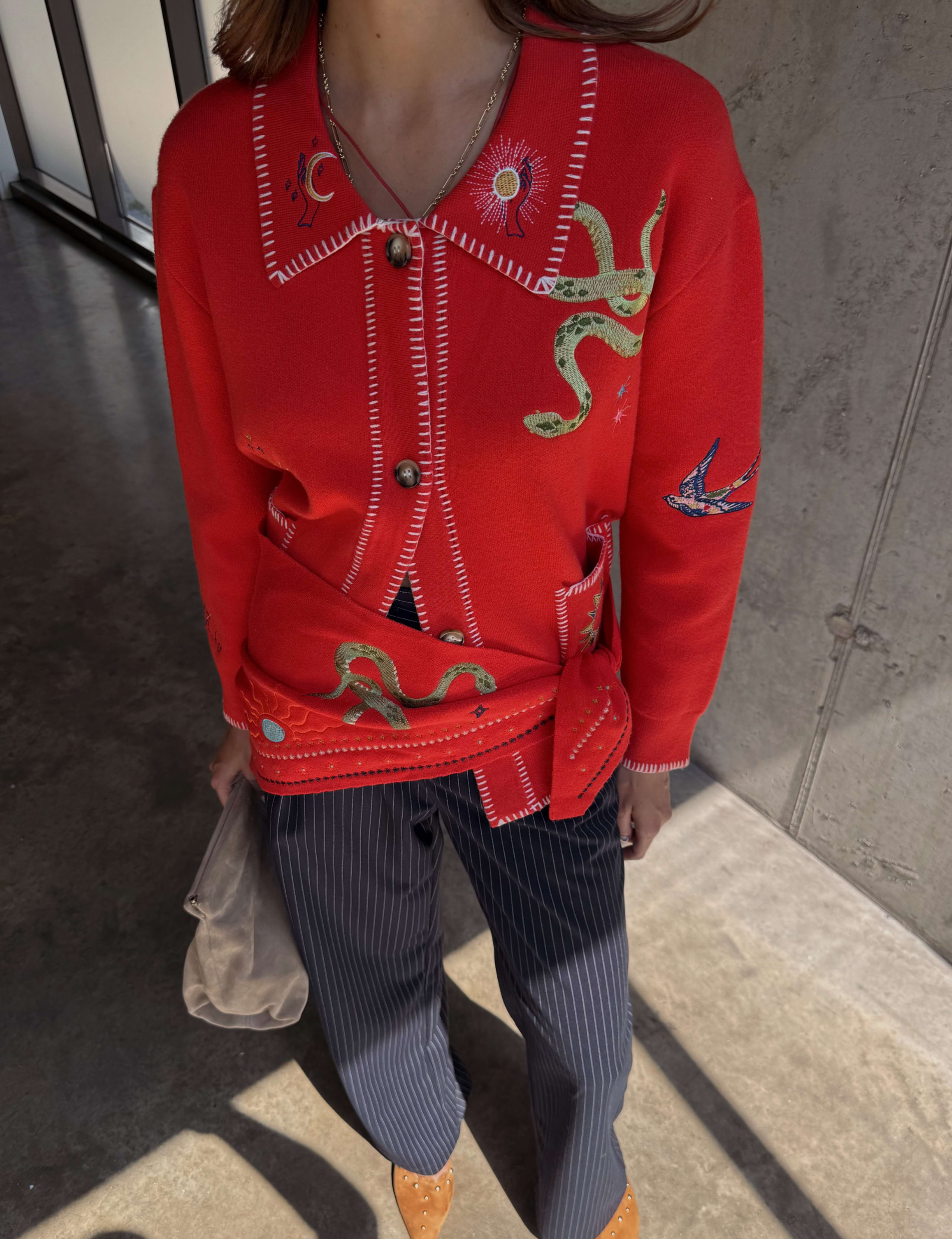 Embroidered Collared Cardigan 4 of 7