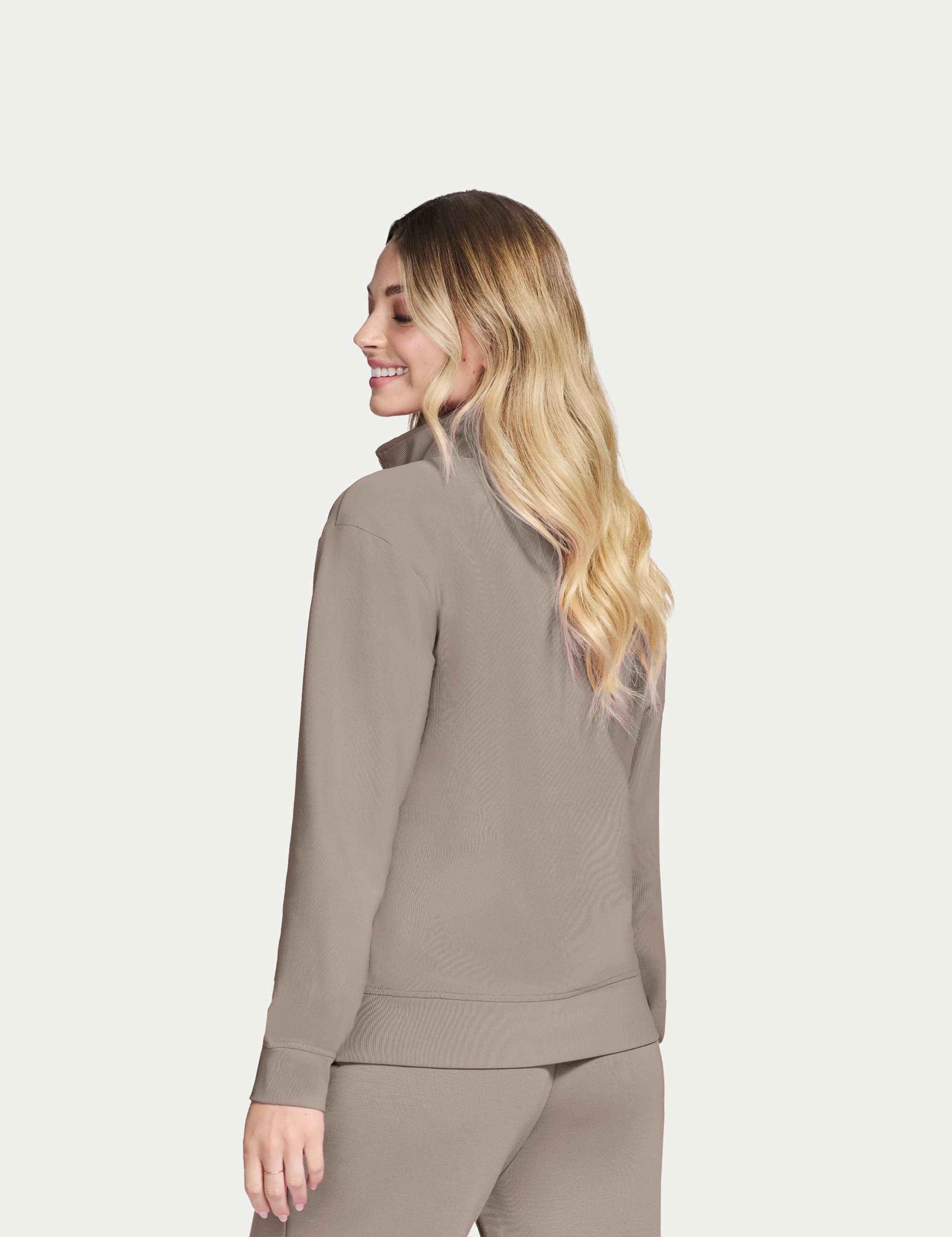 GO LUXE Ribbed Half Zip Sweatshirt 2 of 3