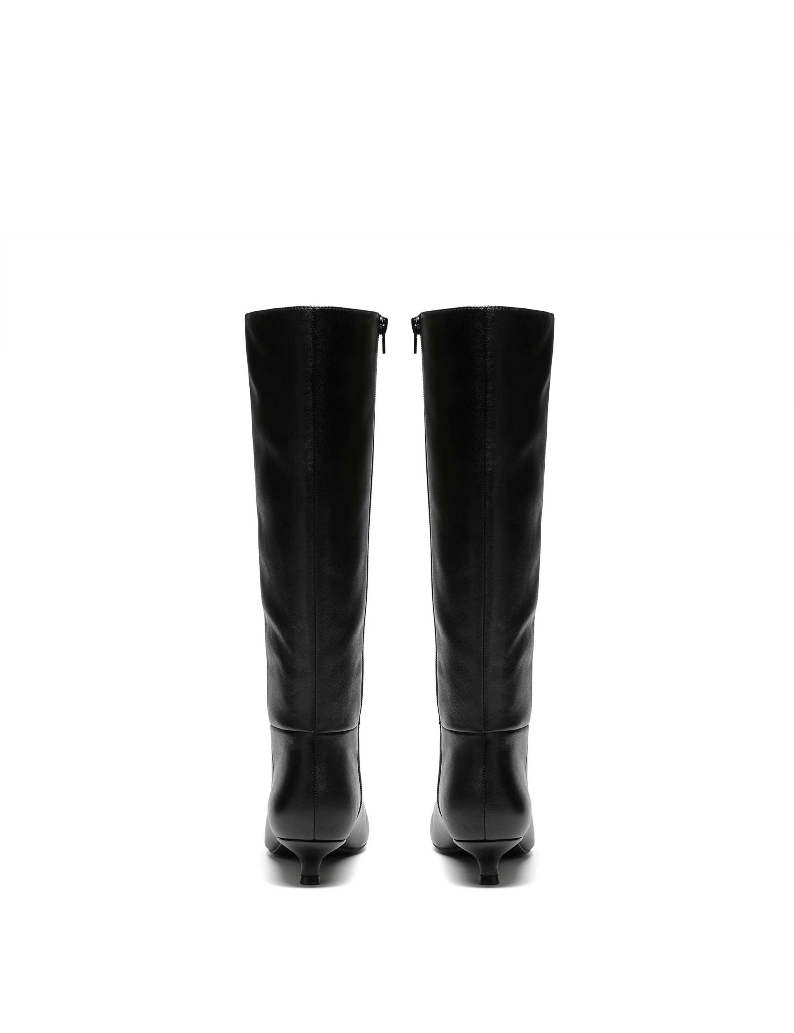 Pisa Leather Kitten Heel Pointed Knee High Boots 3 of 6