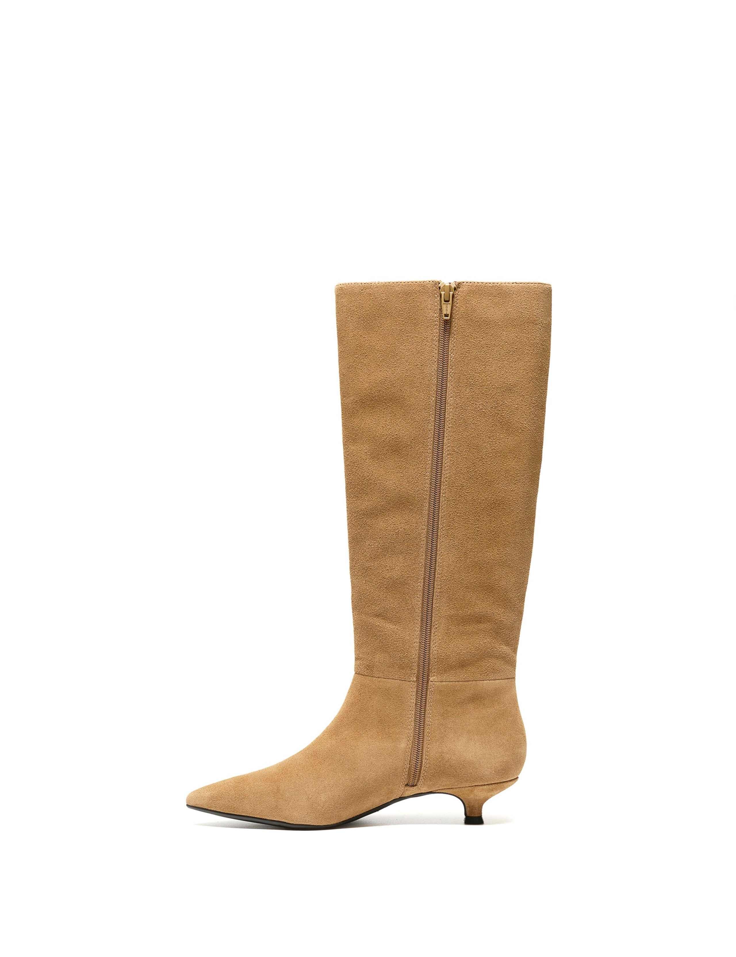 Pisa Suede Kitten Heel Pointed Knee High Boots 2 of 6