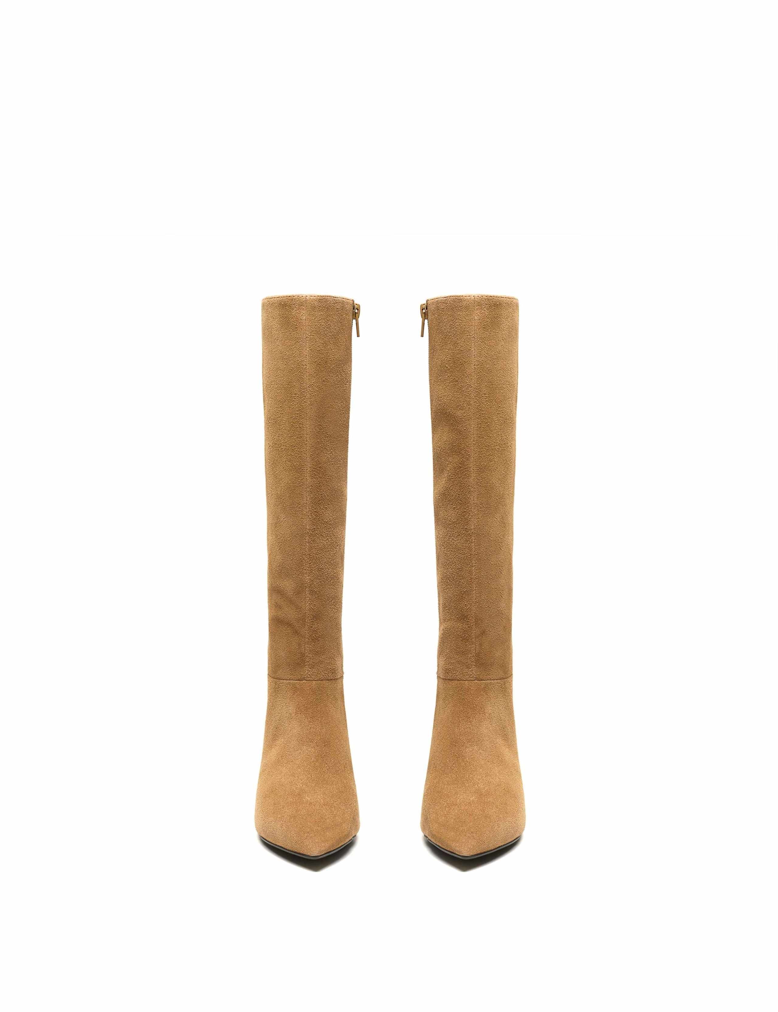 Pisa Suede Kitten Heel Pointed Knee High Boots 3 of 6