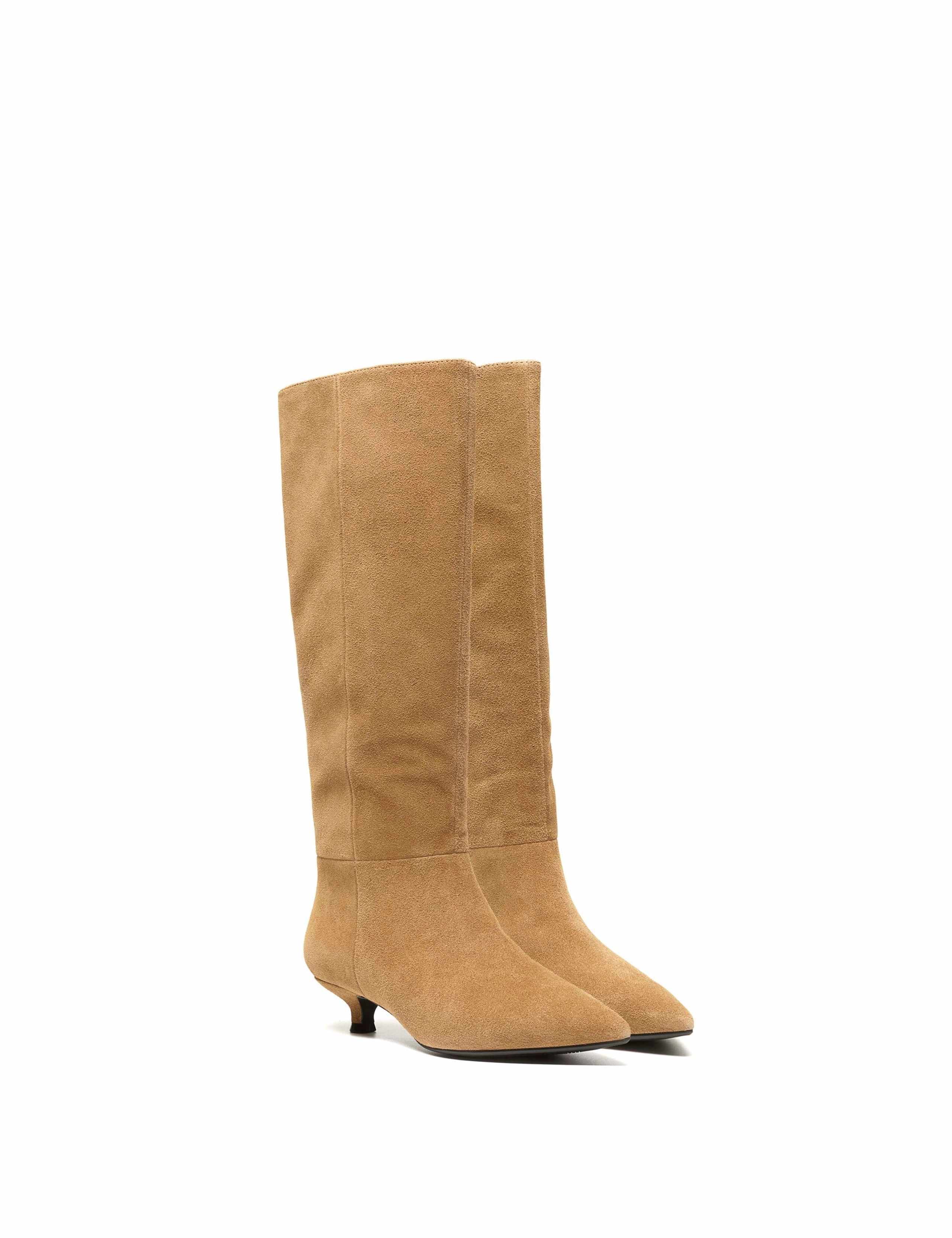 Pisa Suede Kitten Heel Pointed Knee High Boots 6 of 6