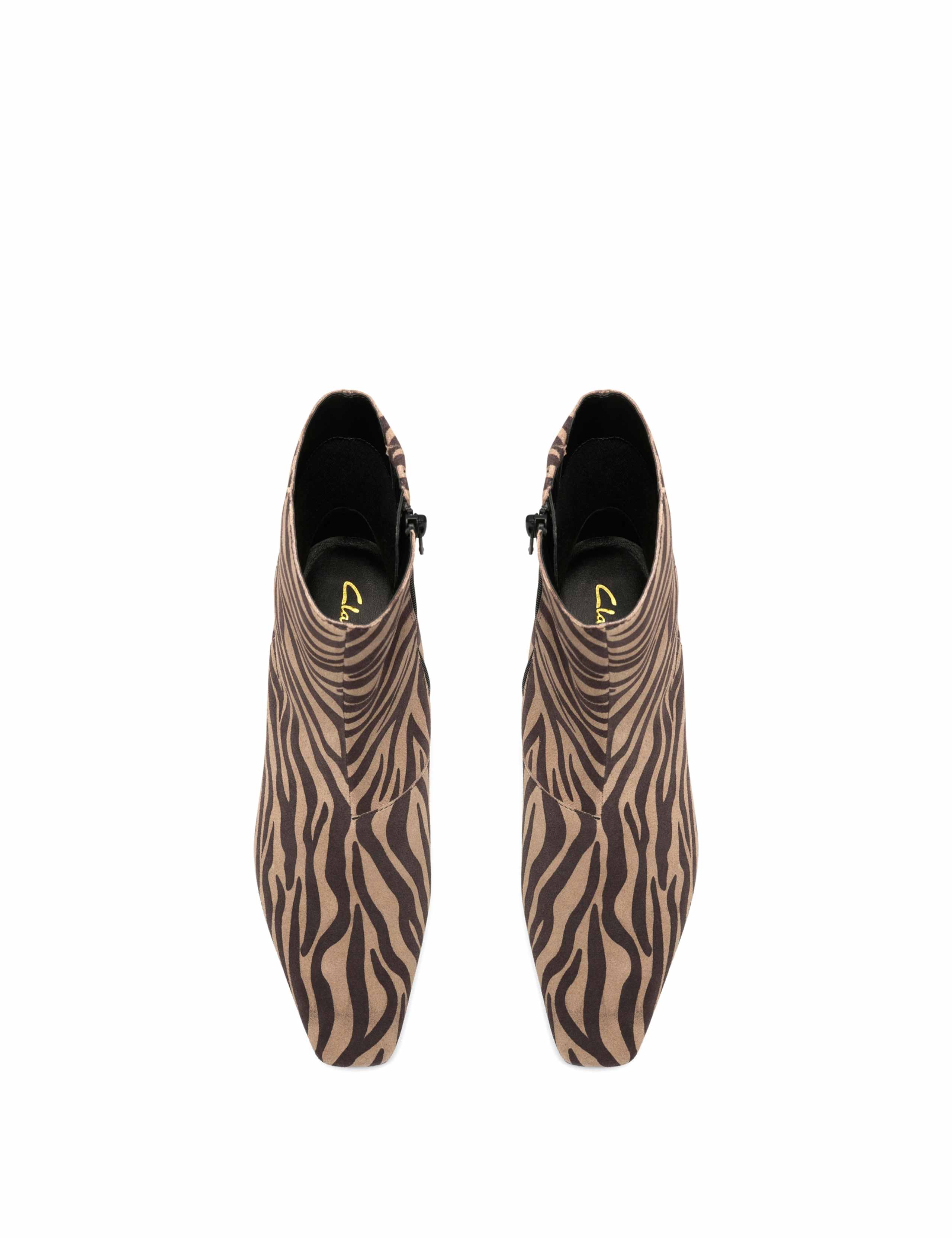 Suede Animal Print Block Heel Ankle Boots 3 of 6