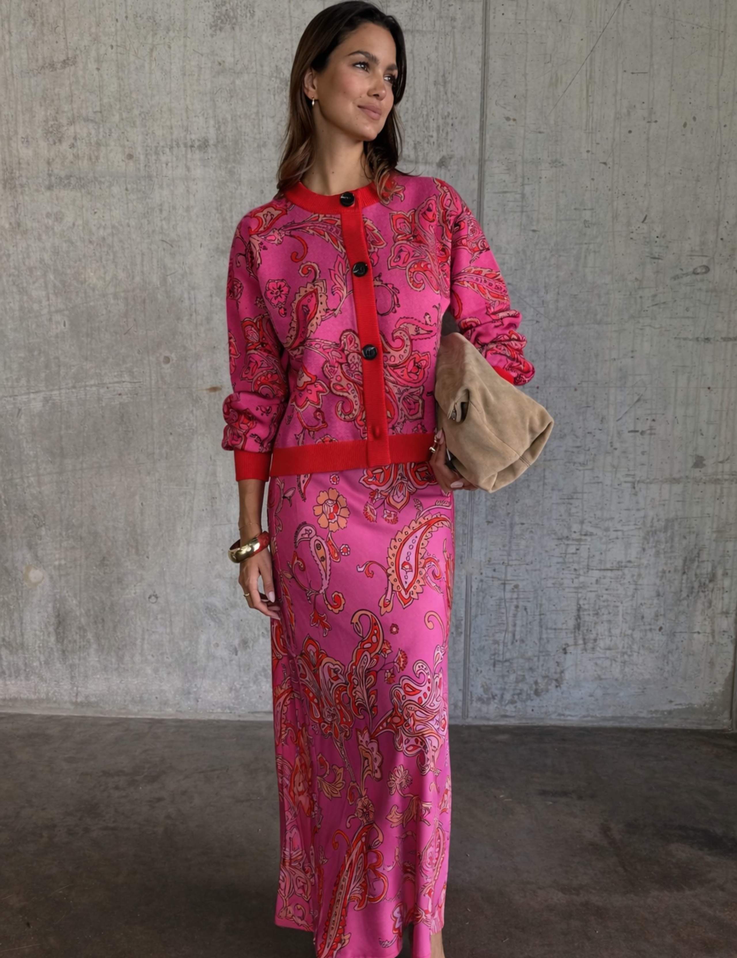 Paisley V-Neck Button Through Cardigan 1 of 2