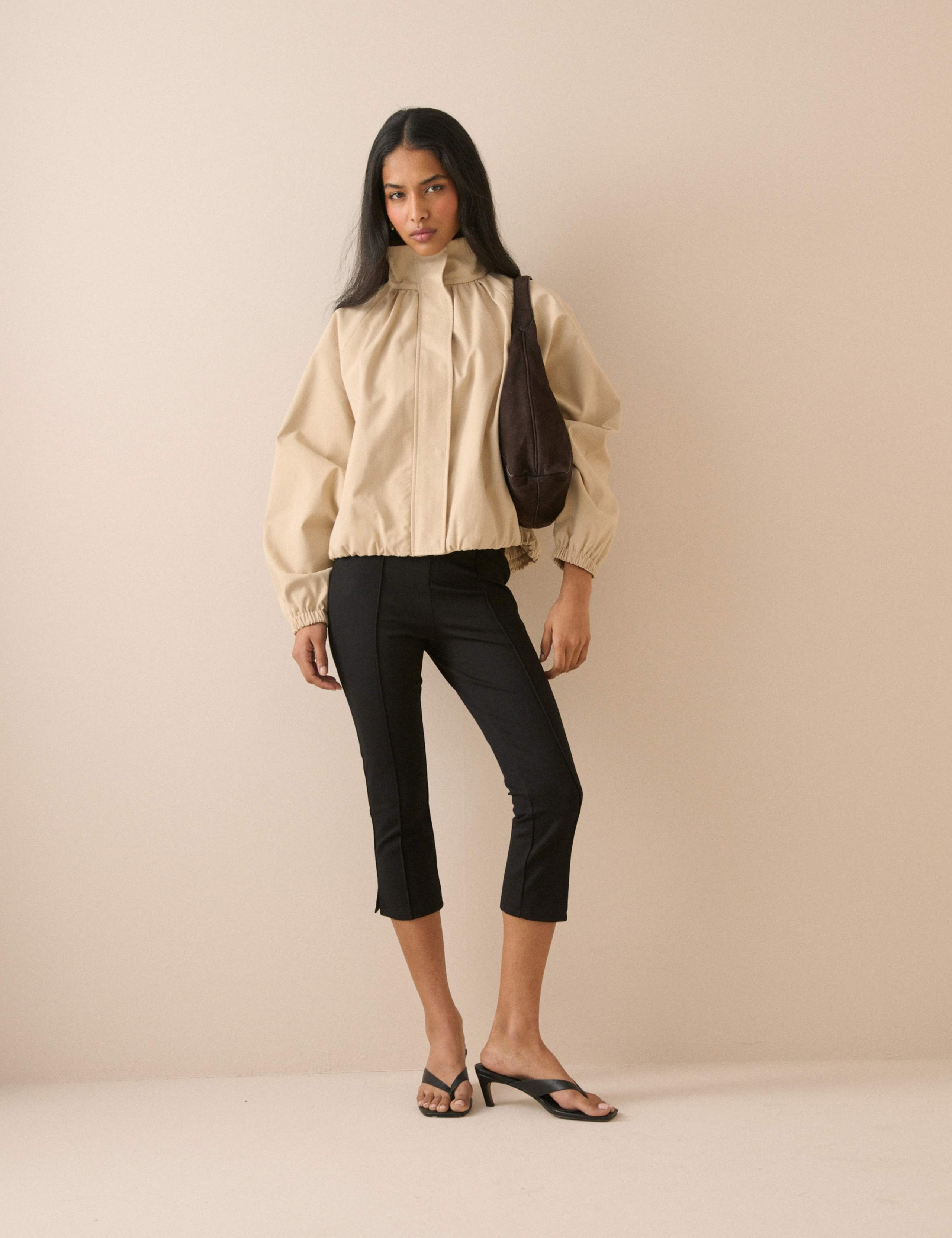 Pure Cotton Balloon Sleeve Funnel Neck Jacket 3 of 5