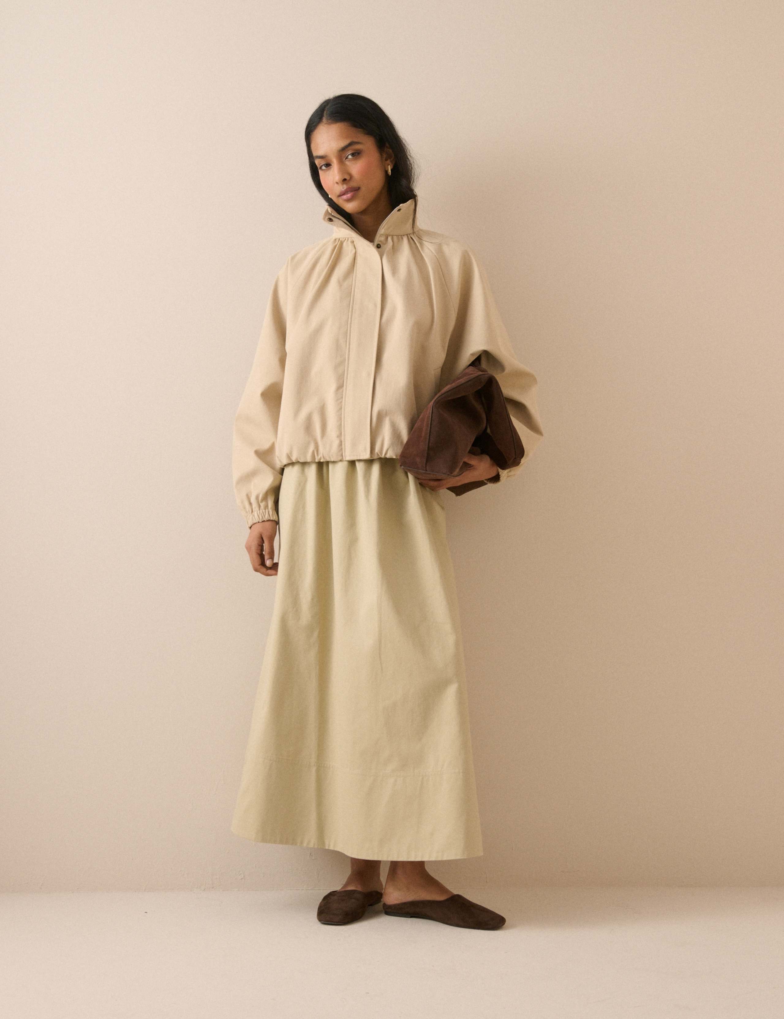 Pure Cotton Balloon Sleeve Funnel Neck Jacket 5 of 5