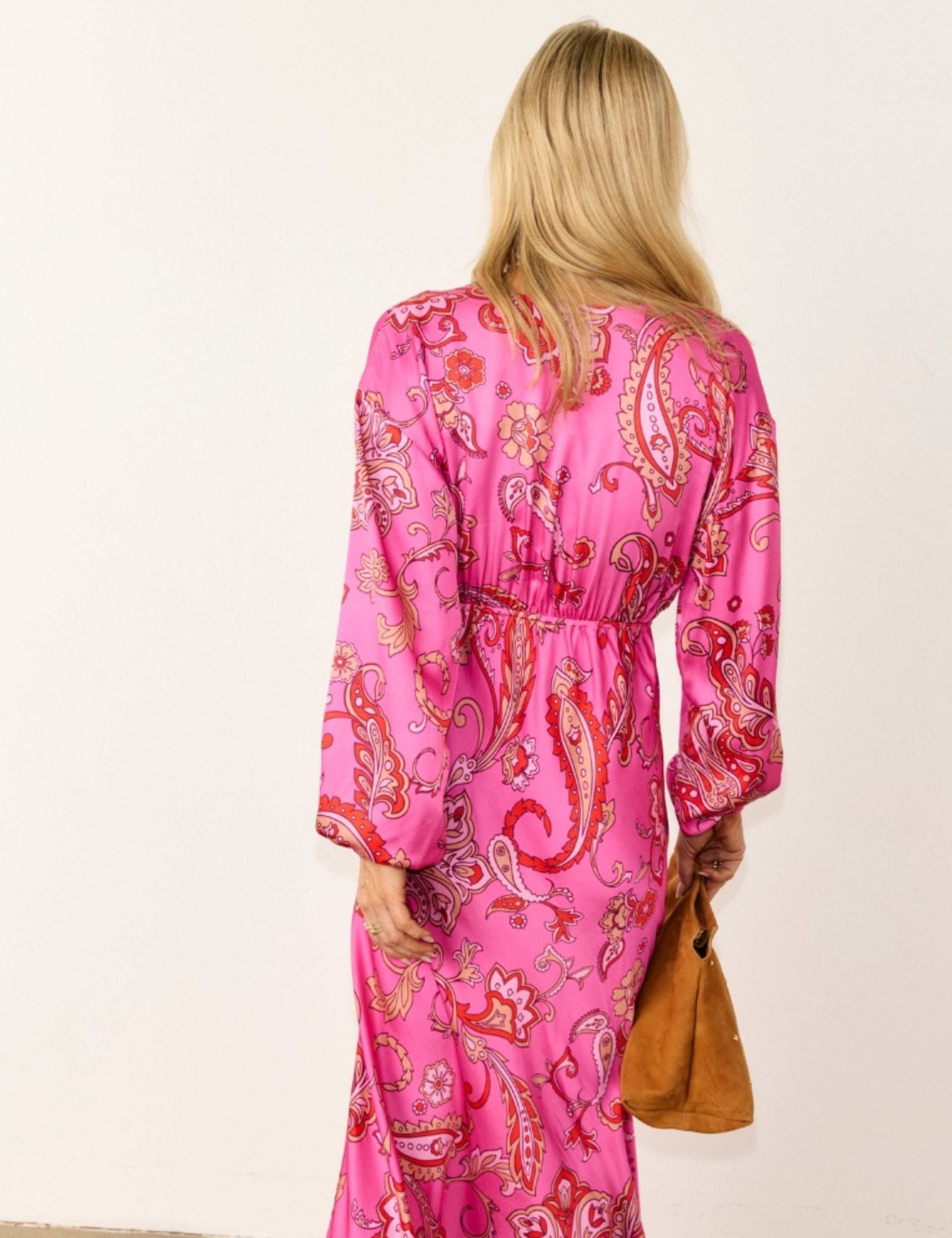 Paisley V-Neck Midaxi Waisted Dress 5 of 5