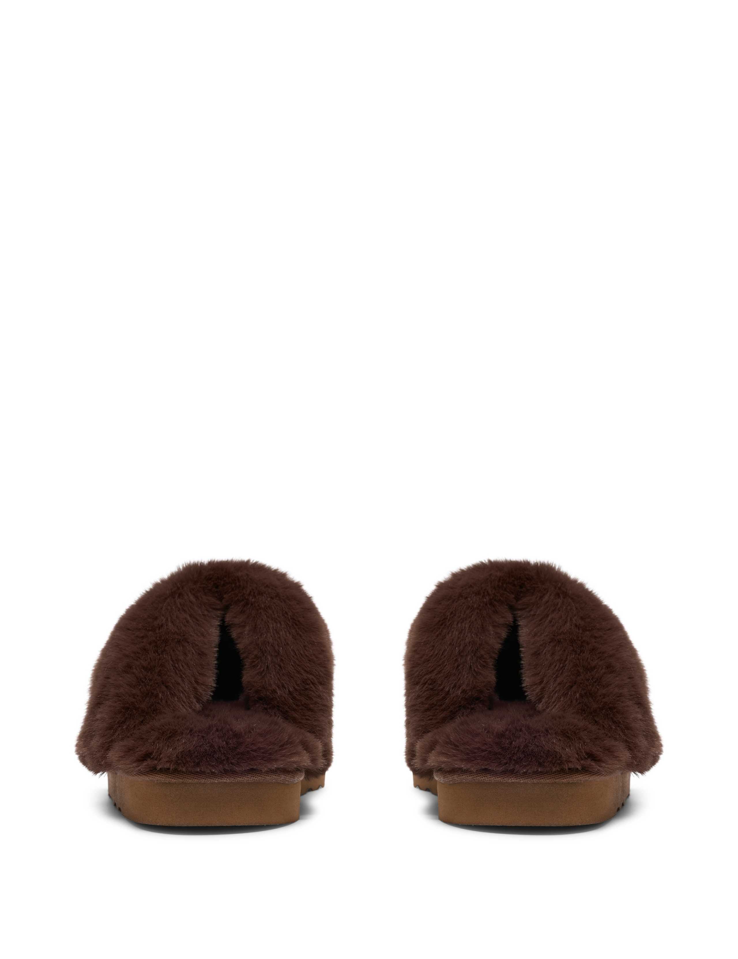 Leopard Print Faux Fur Lining Mule Slippers 5 of 6