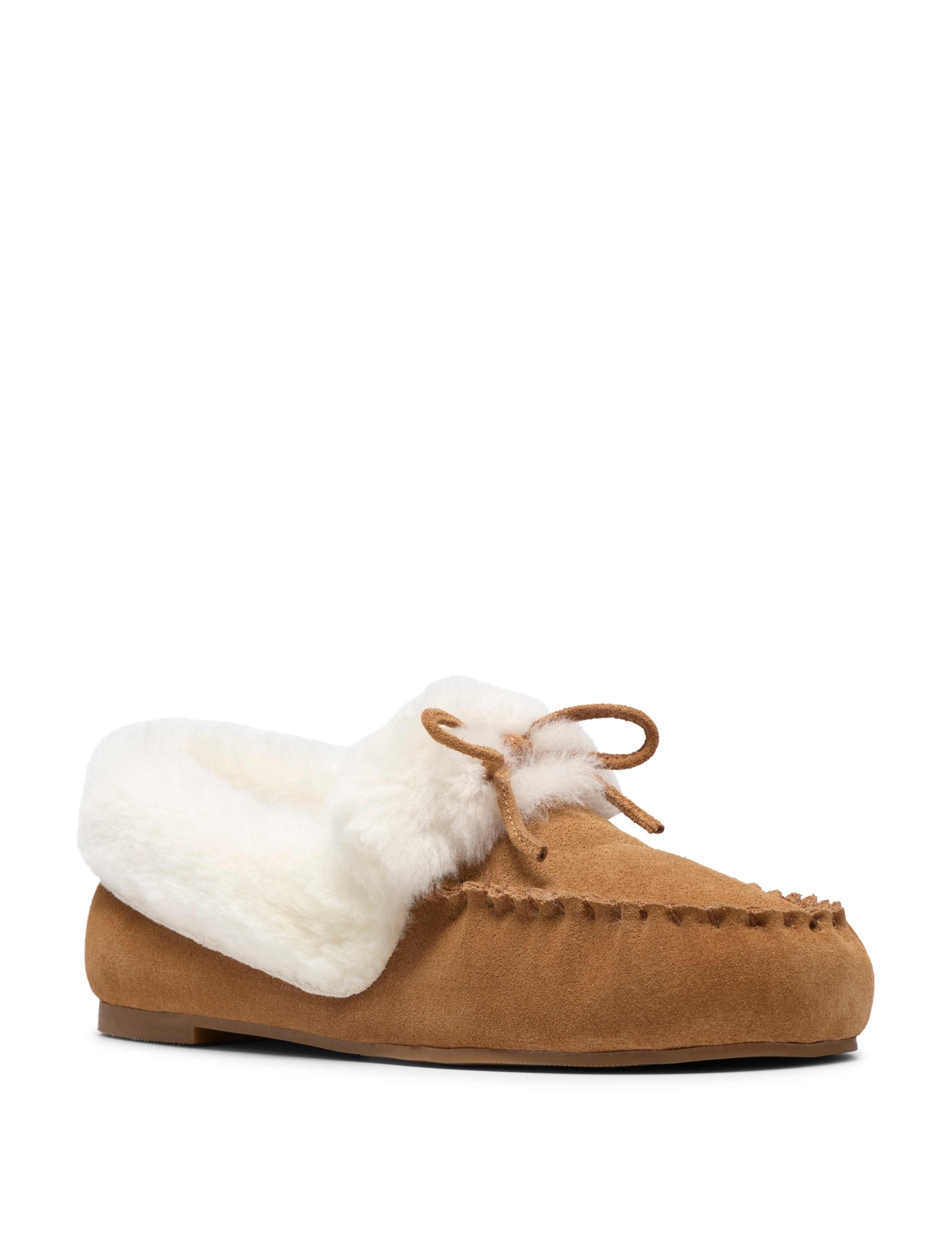 Siana Suede Round Toe Moccasin Slippers 2 of 6