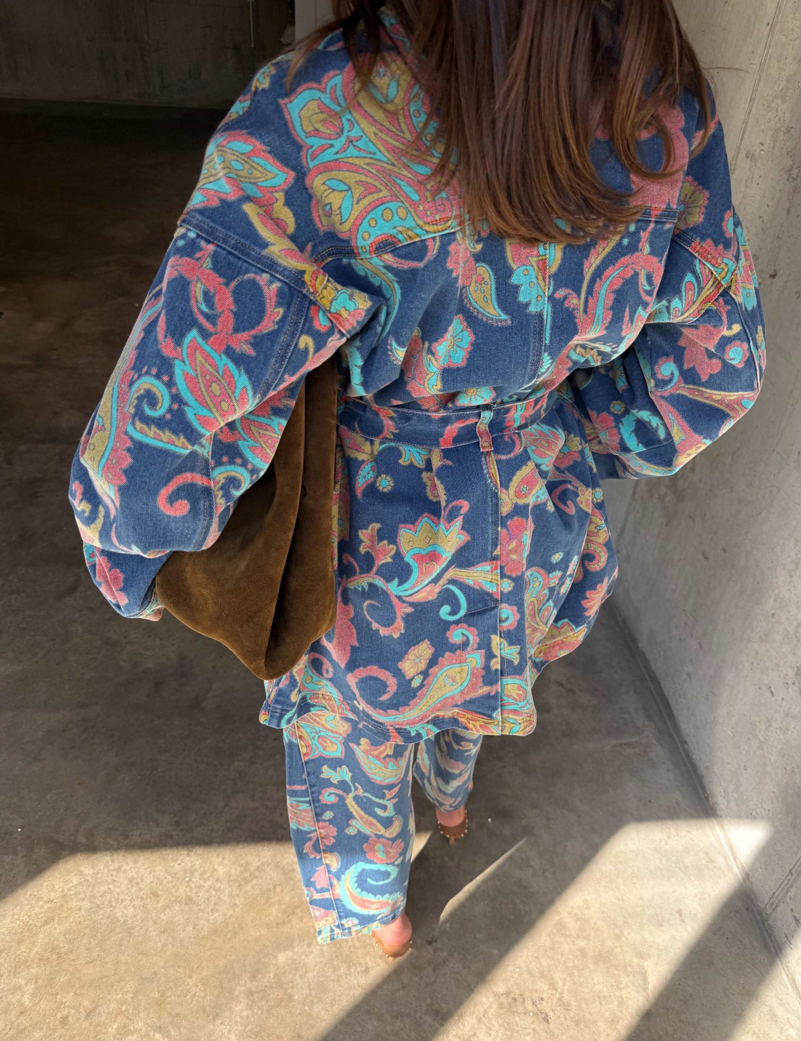 Paisley Denim Belted Shacket 4 of 8