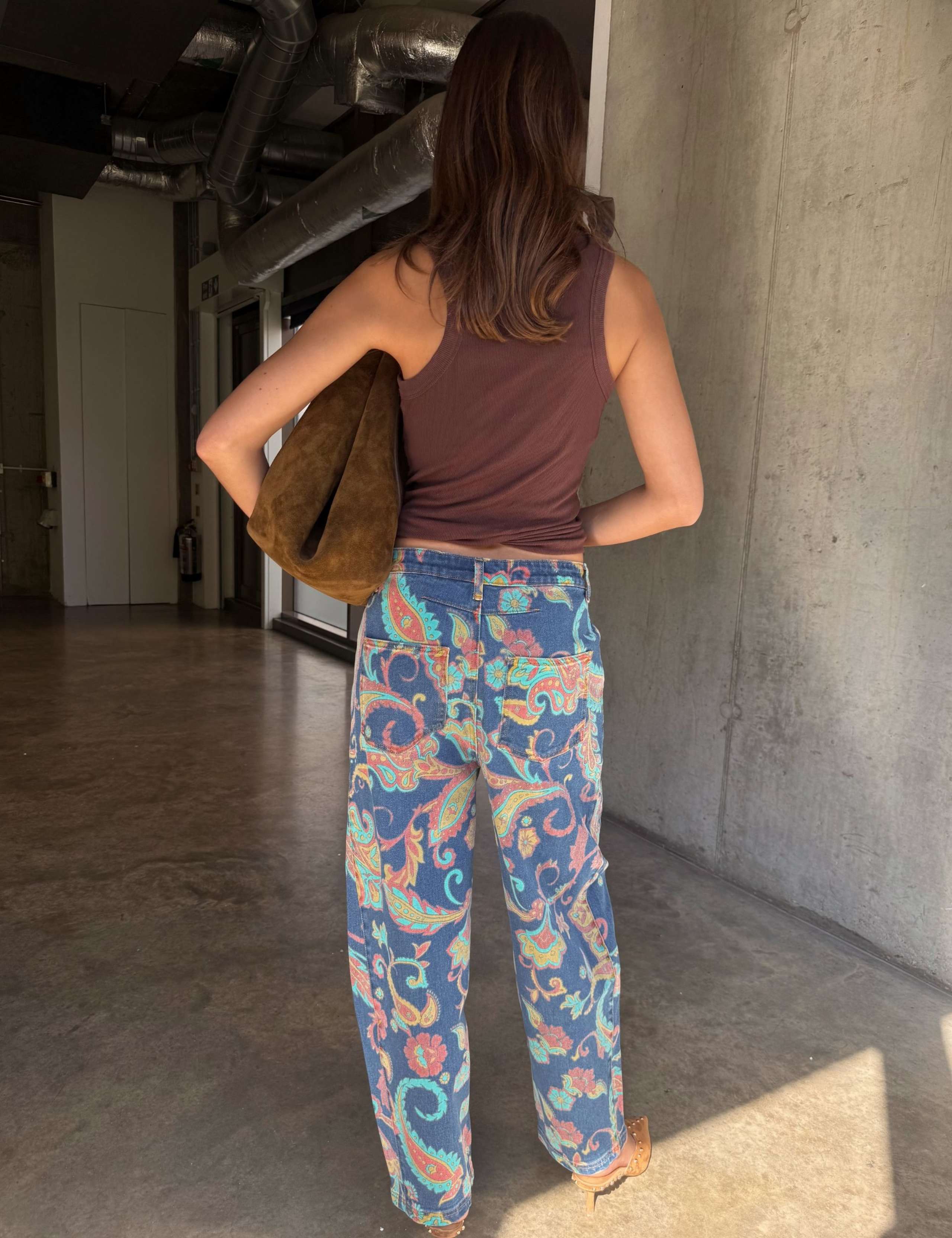 Paisley Print Barrel Jeans 2 of 7