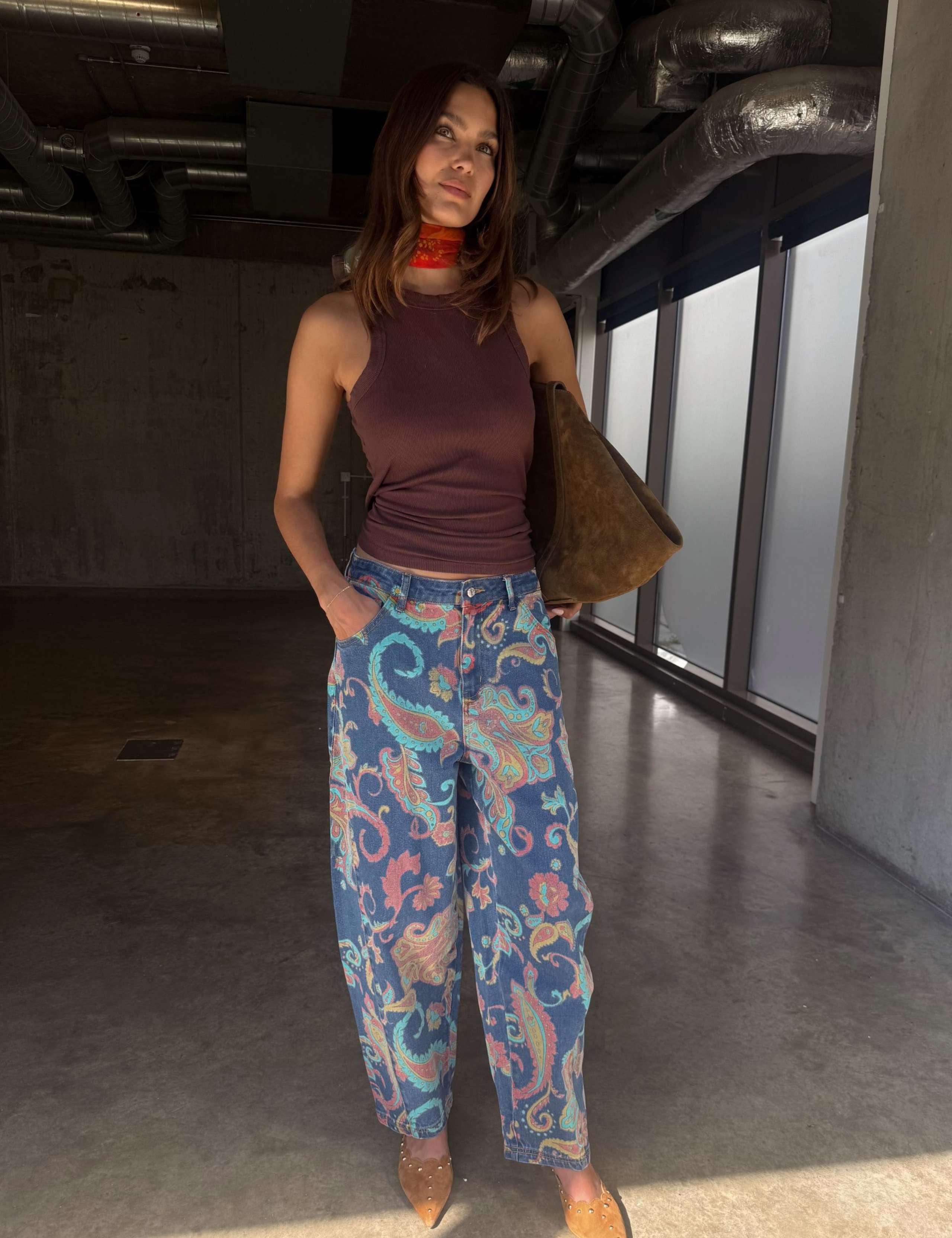 Paisley Print Barrel Jeans 5 of 7