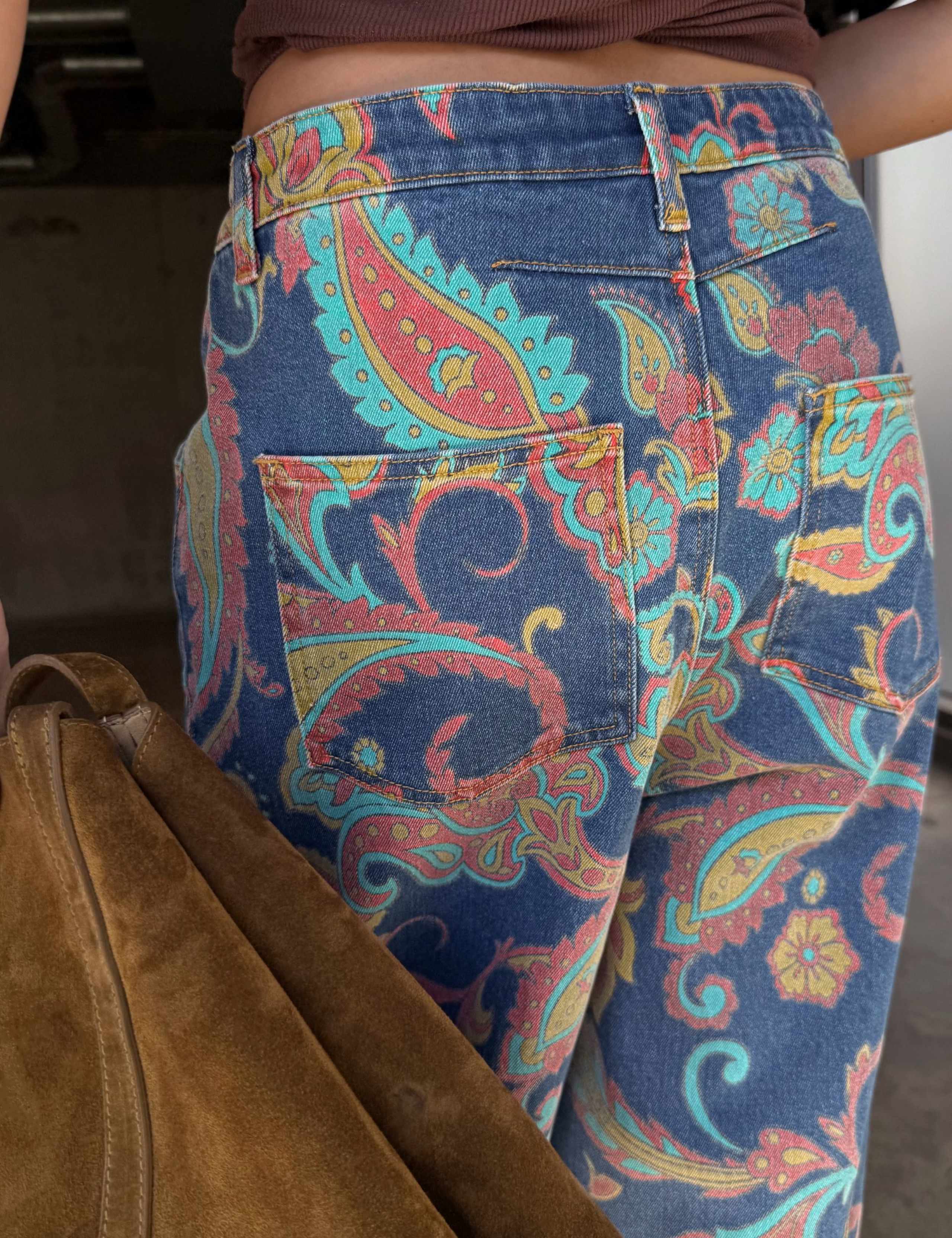 Paisley Print Barrel Jeans 6 of 7