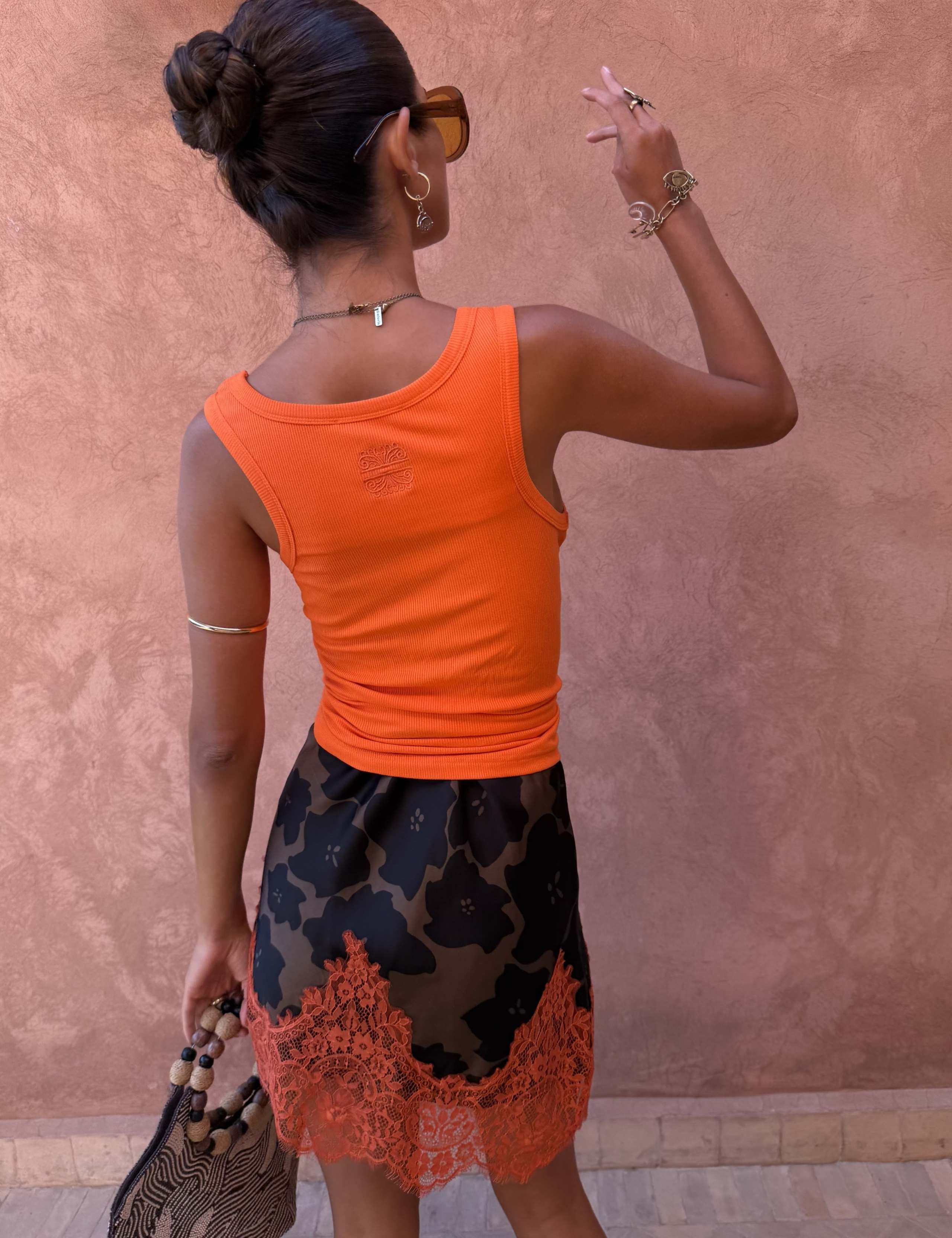 Floral Lace Detail Mini Slip Skirt 2 of 3