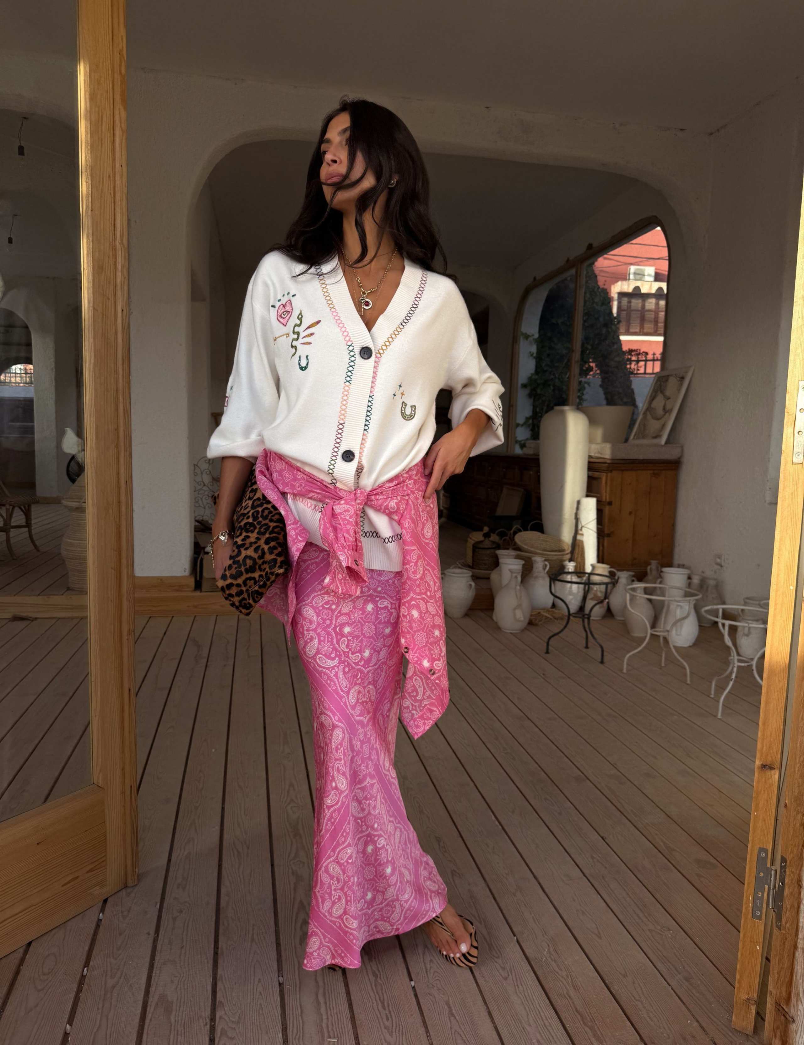 Bandana Print Maxi Slip Skirt 2 of 4