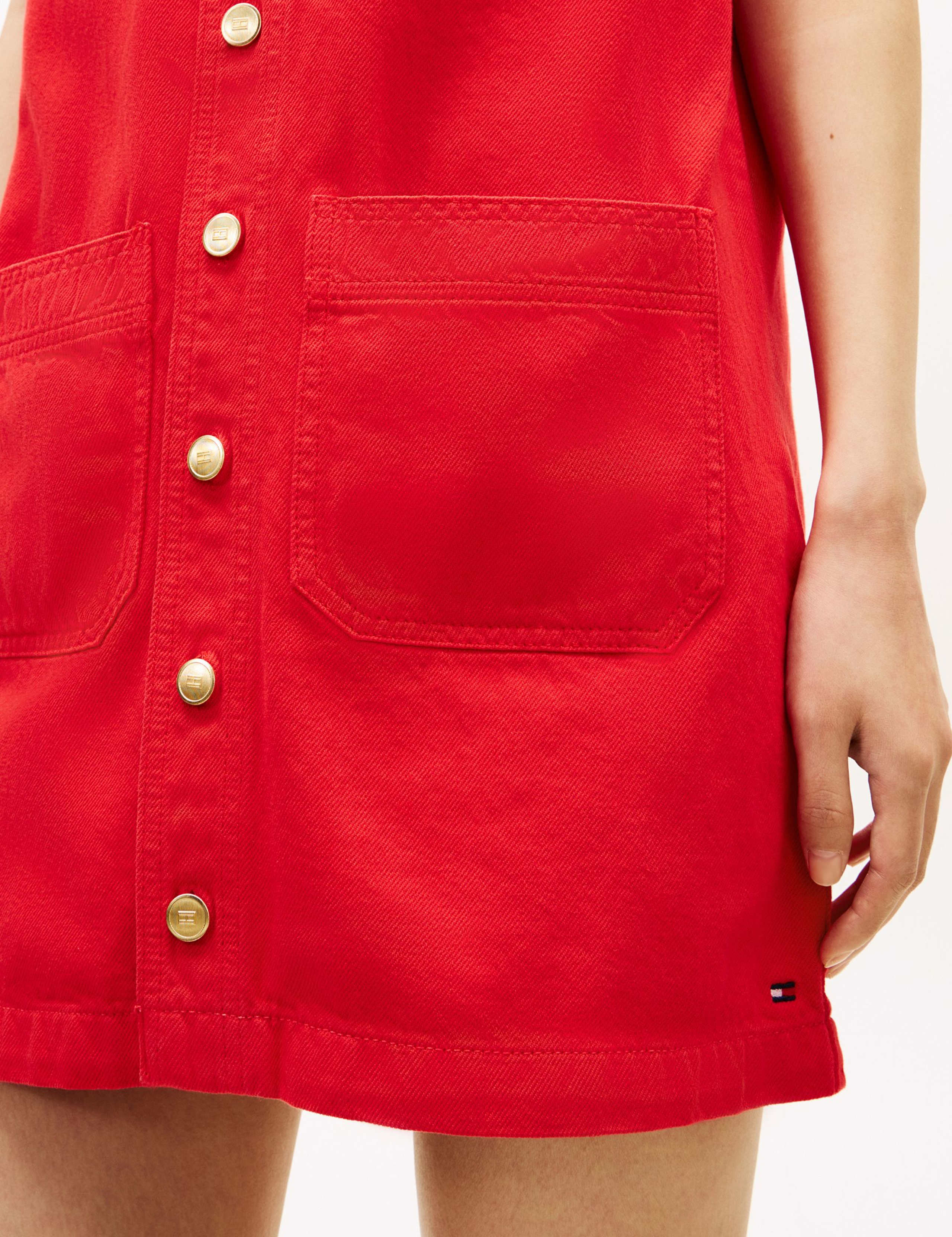 Denim Button Through Mini Shift Dress 5 of 5