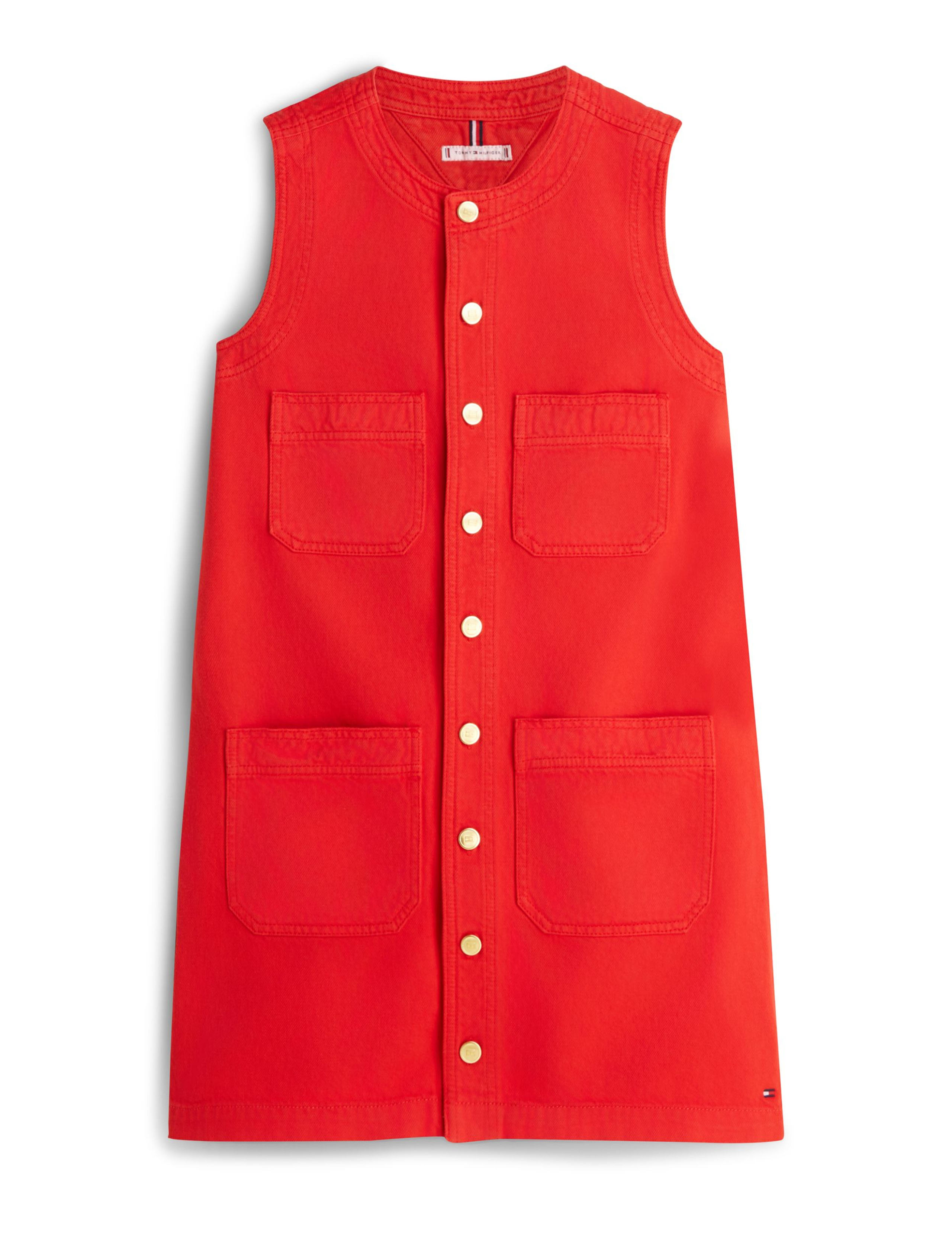 Denim Button Through Mini Shift Dress 2 of 5