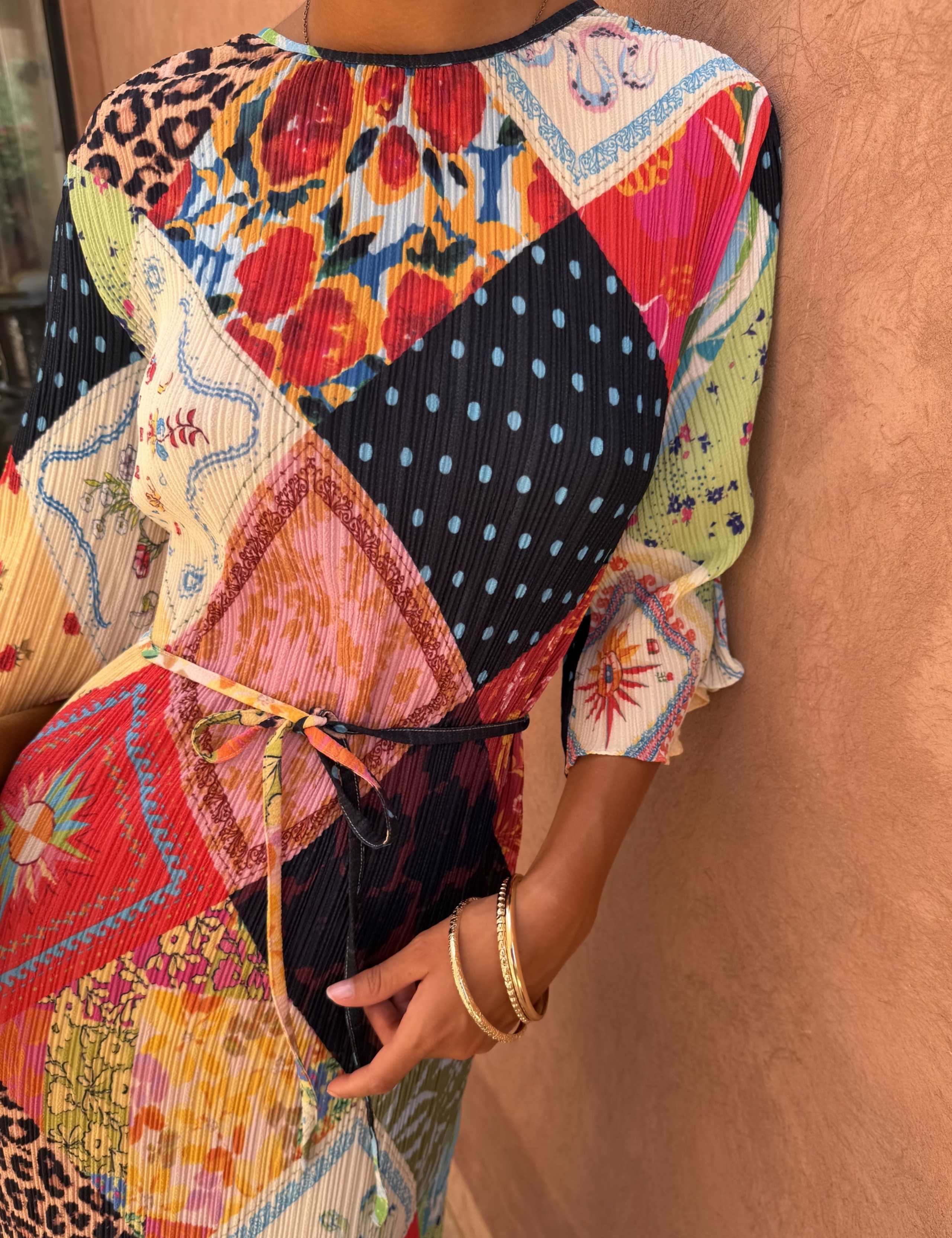 Printed Midaxi Waisted Dress 2 of 5