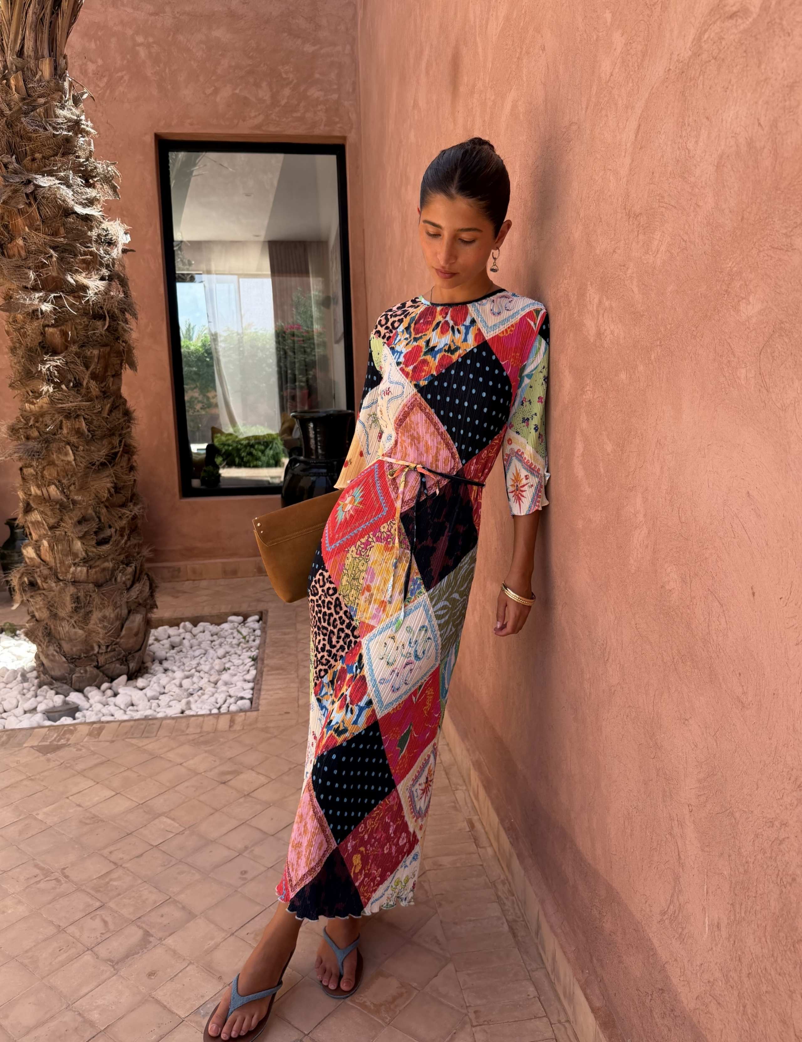 Printed Midaxi Waisted Dress 4 of 5