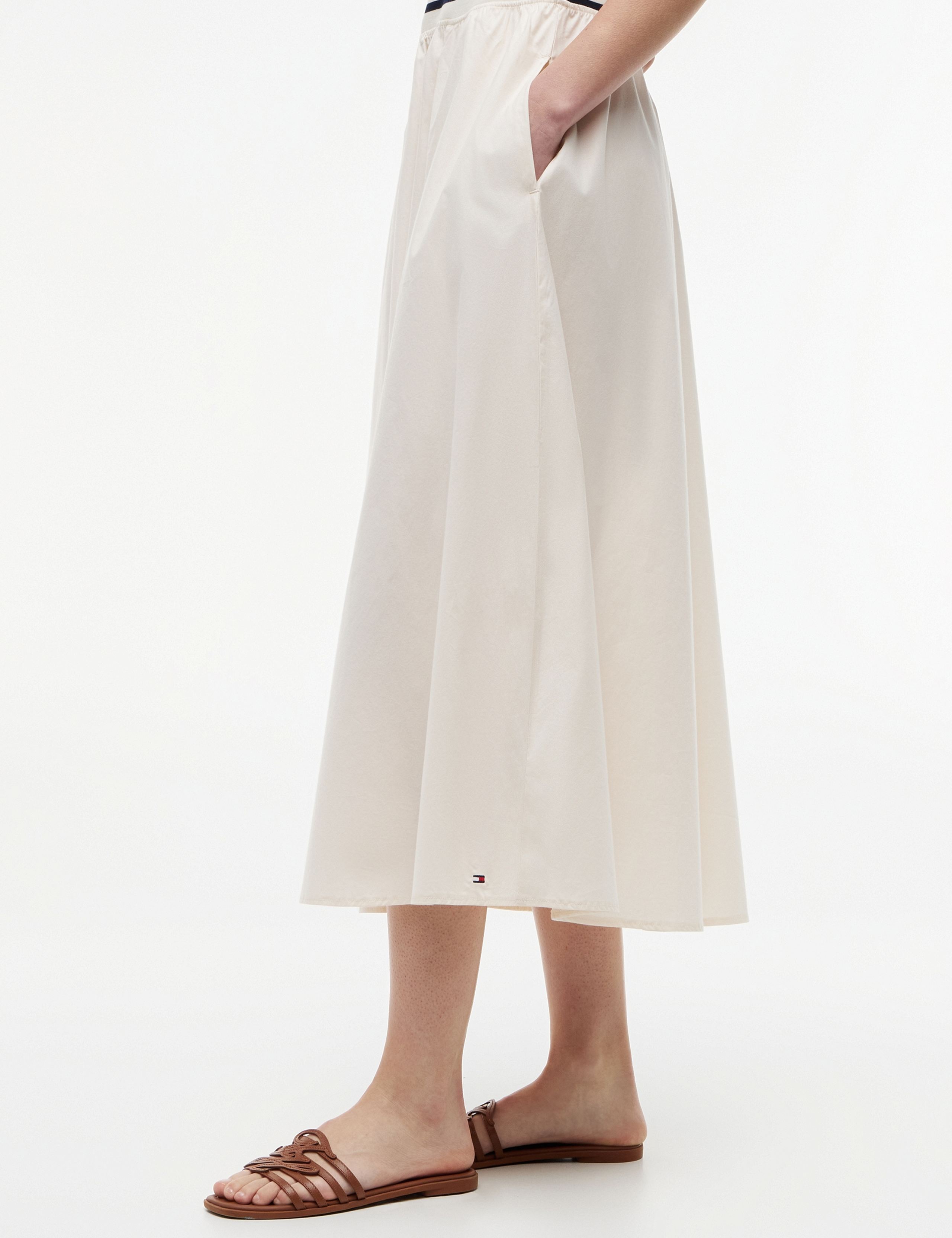 Pure Cotton Striped Midi Skater Dress 4 of 4