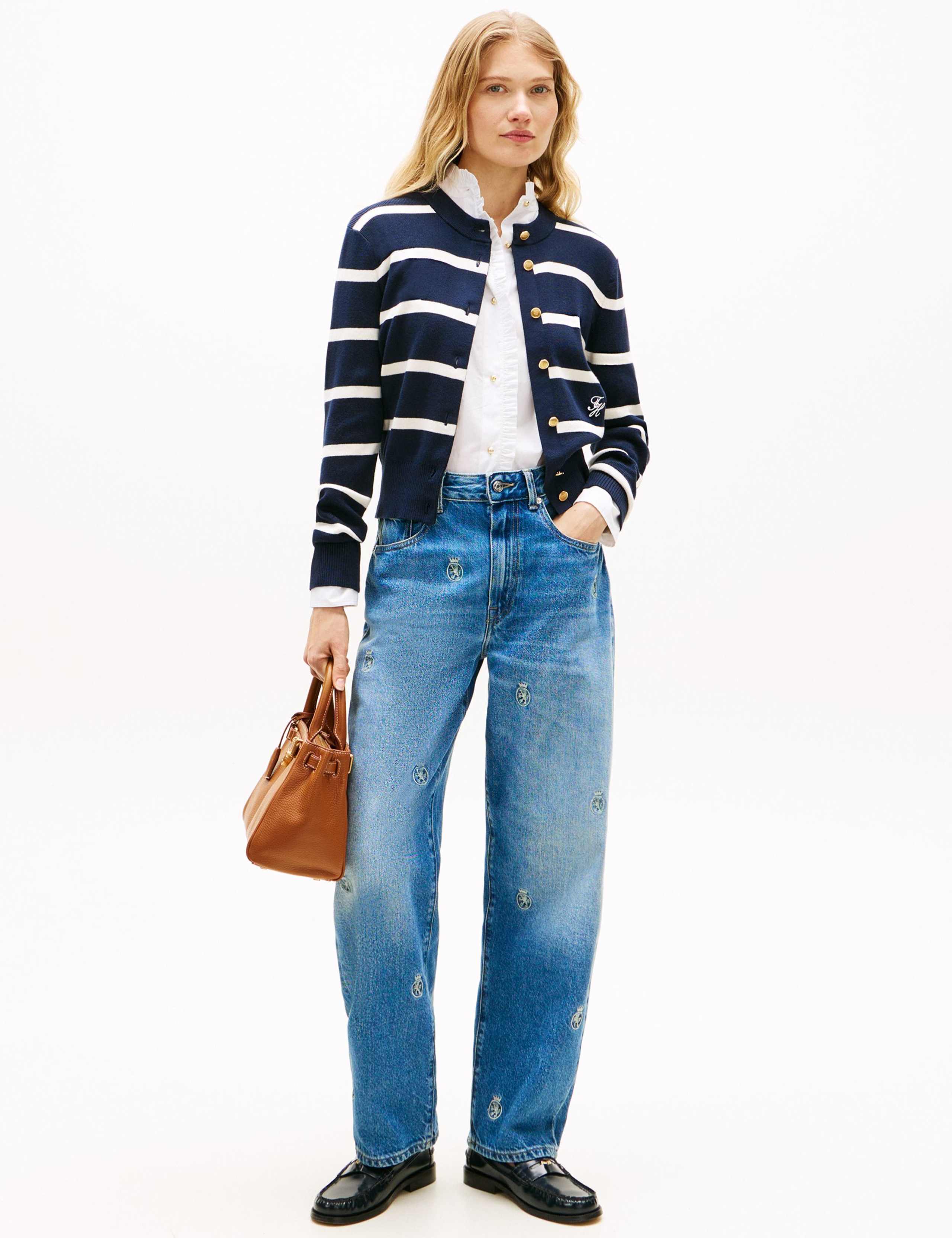 Pure Cotton Striped Crew Neck Cardigan 3 of 5