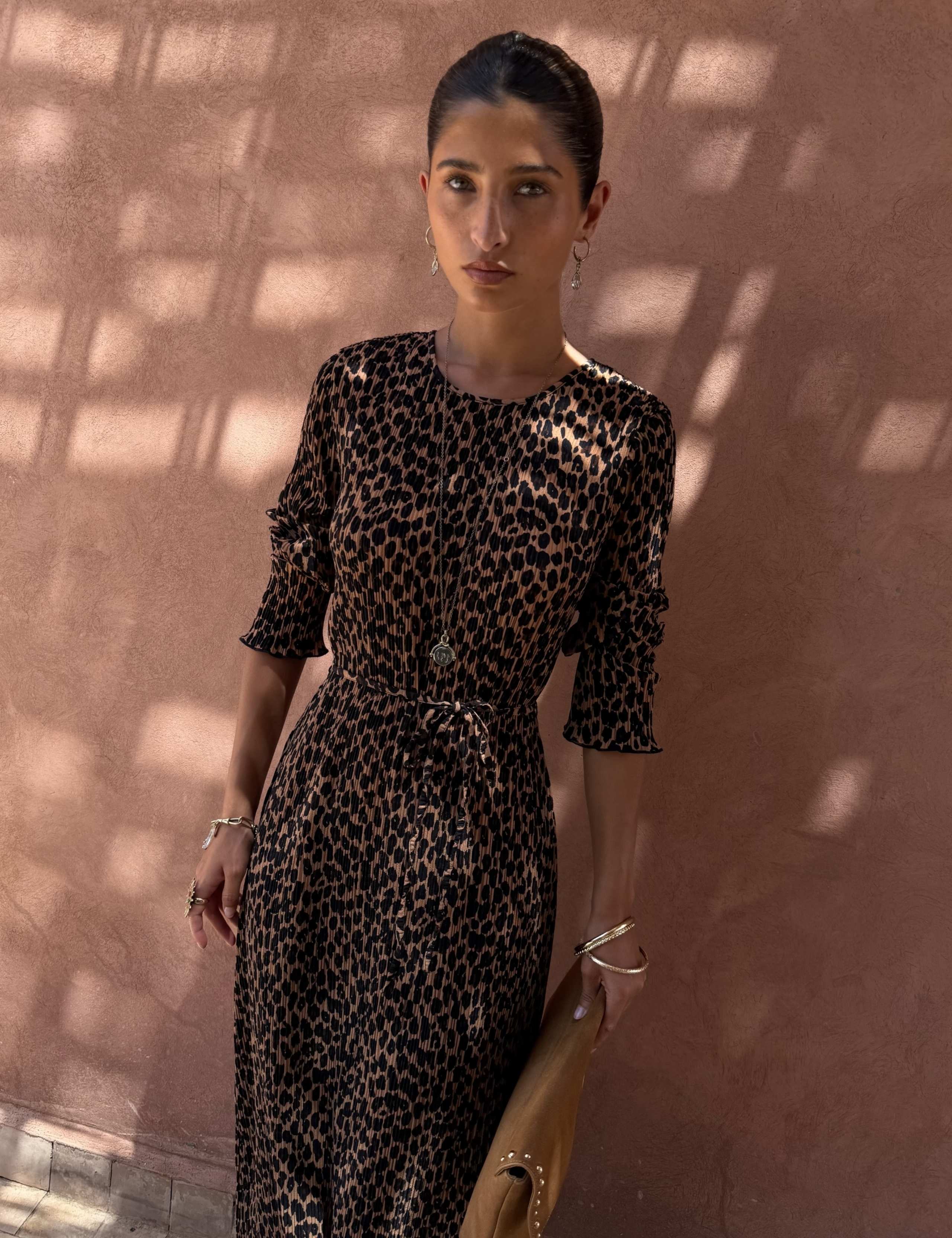 Leopard Print Midaxi Waisted Dress 2 of 4