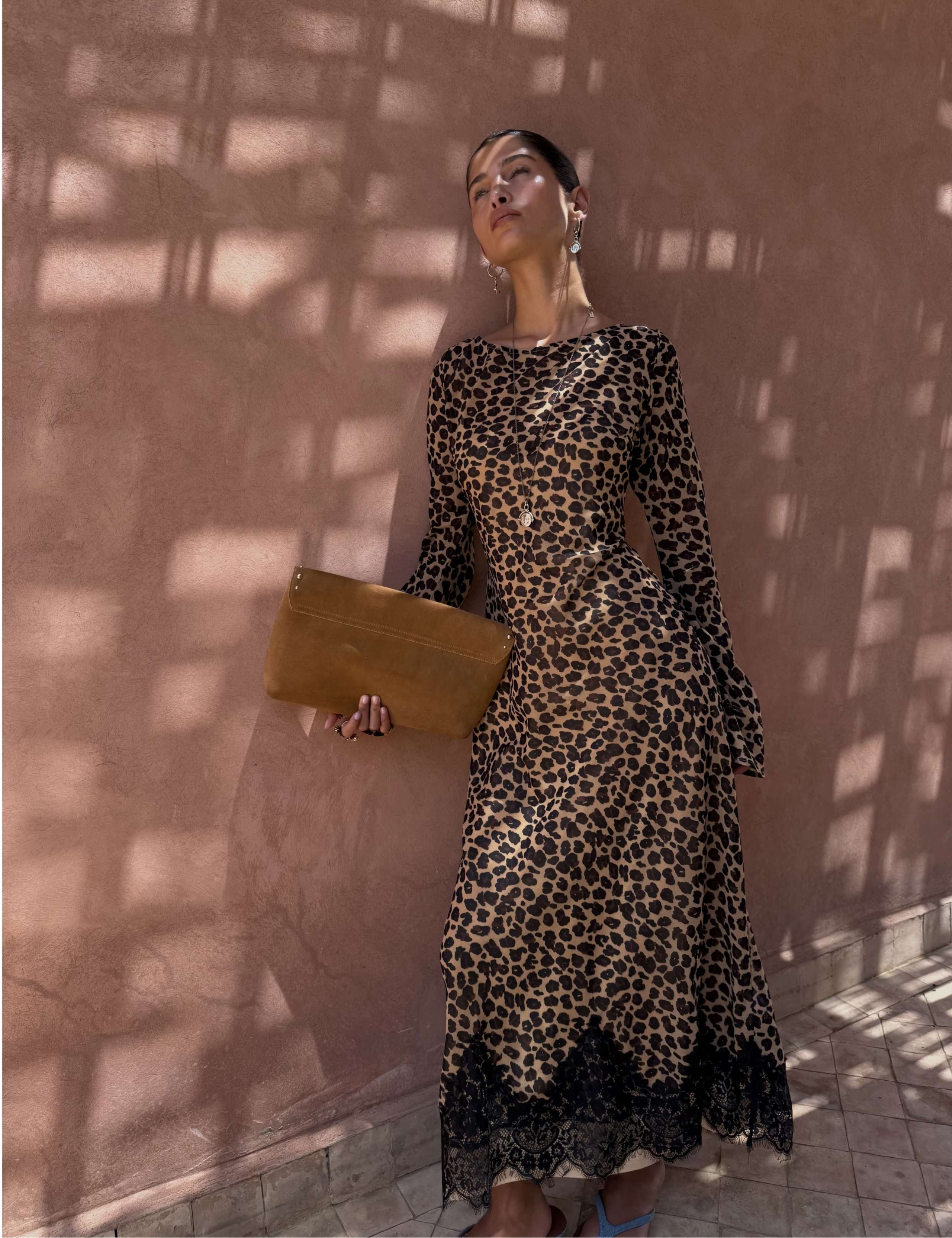 Leopard Print Maxi Skater Dress 1 of 5