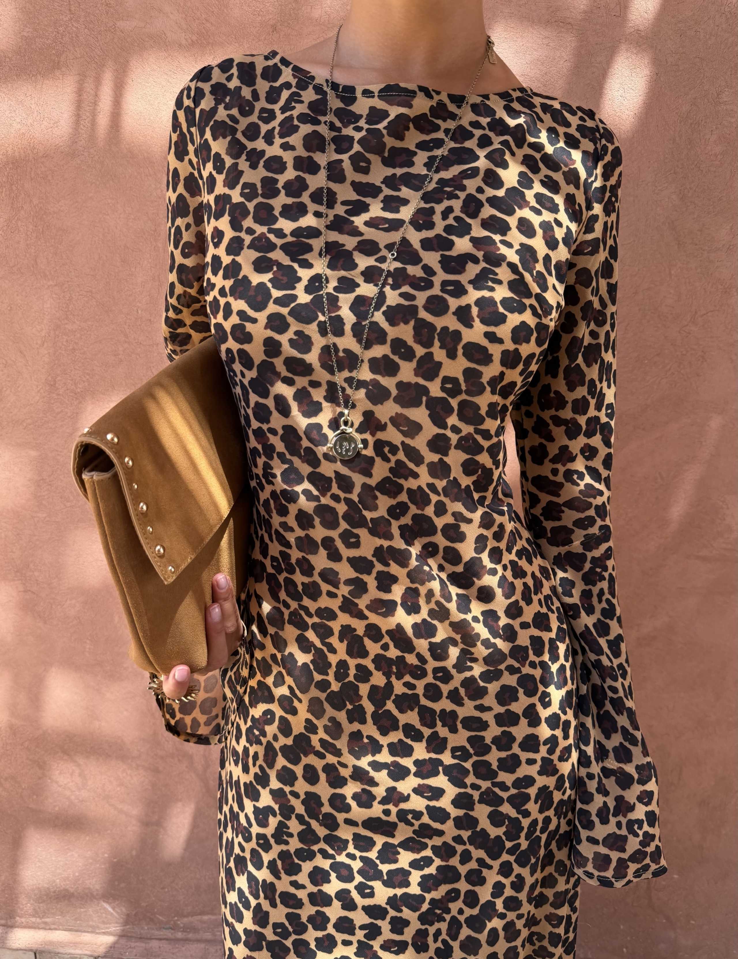 Leopard Print Maxi Skater Dress 2 of 5