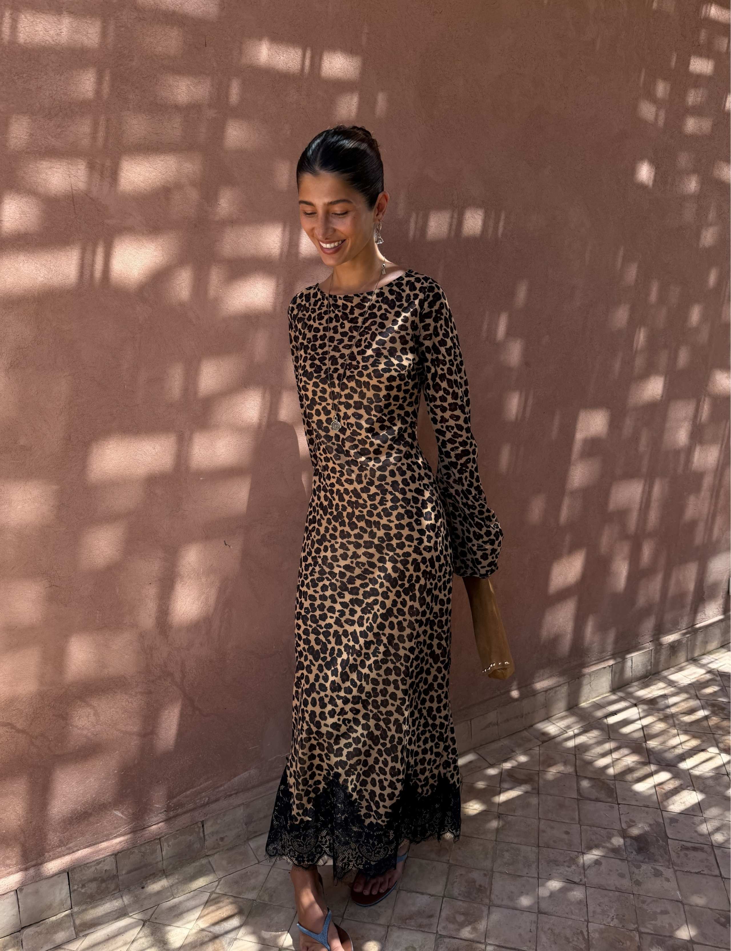 Leopard Print Maxi Skater Dress 4 of 5