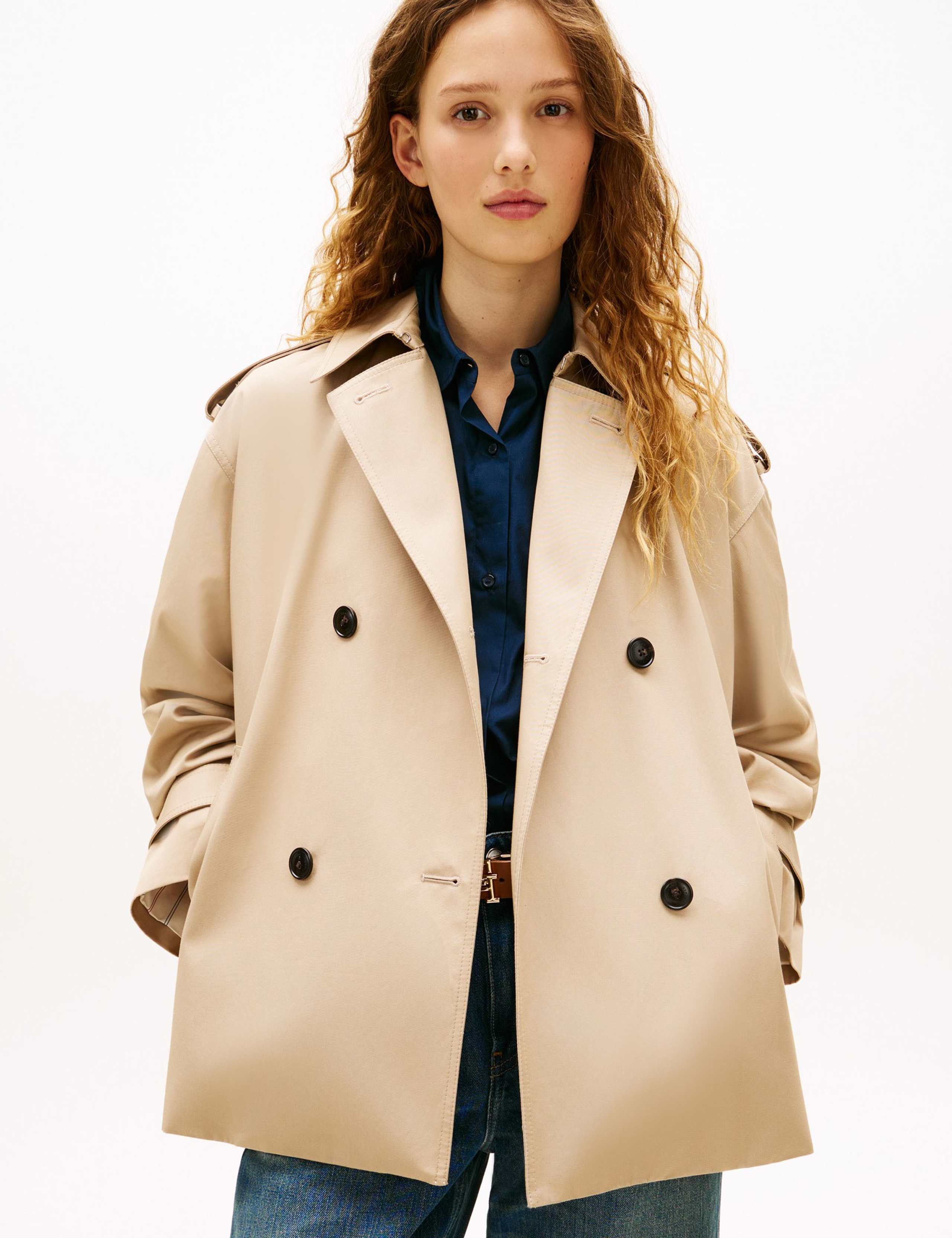 Pure Cotton Short Trench Coat 1 of 5