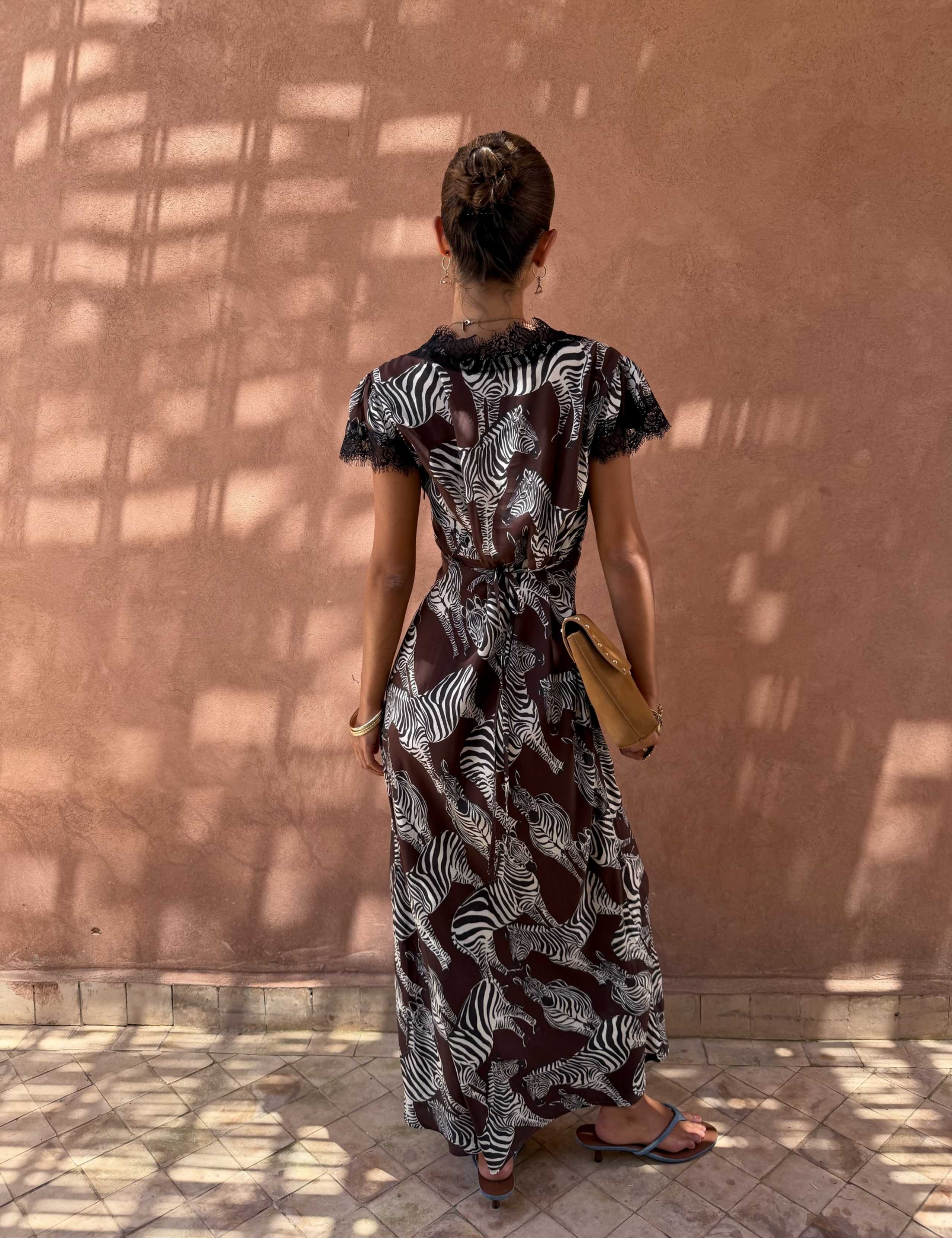 Animal Print V-Neck Maxi Waisted Dress 3 of 5