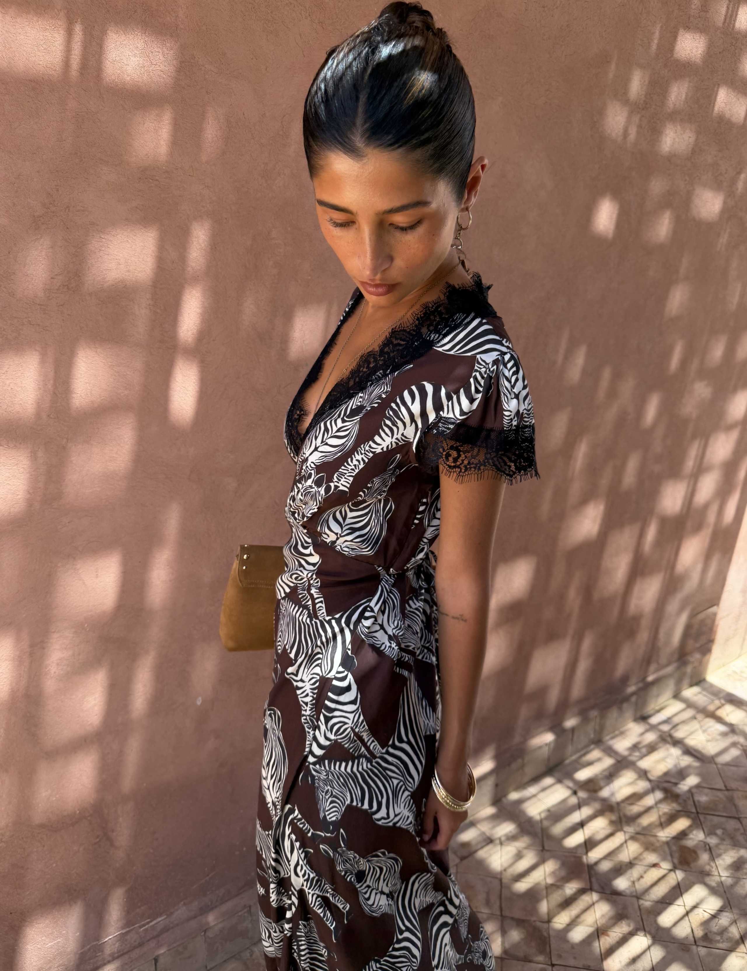 Animal Print V-Neck Maxi Waisted Dress 5 of 5