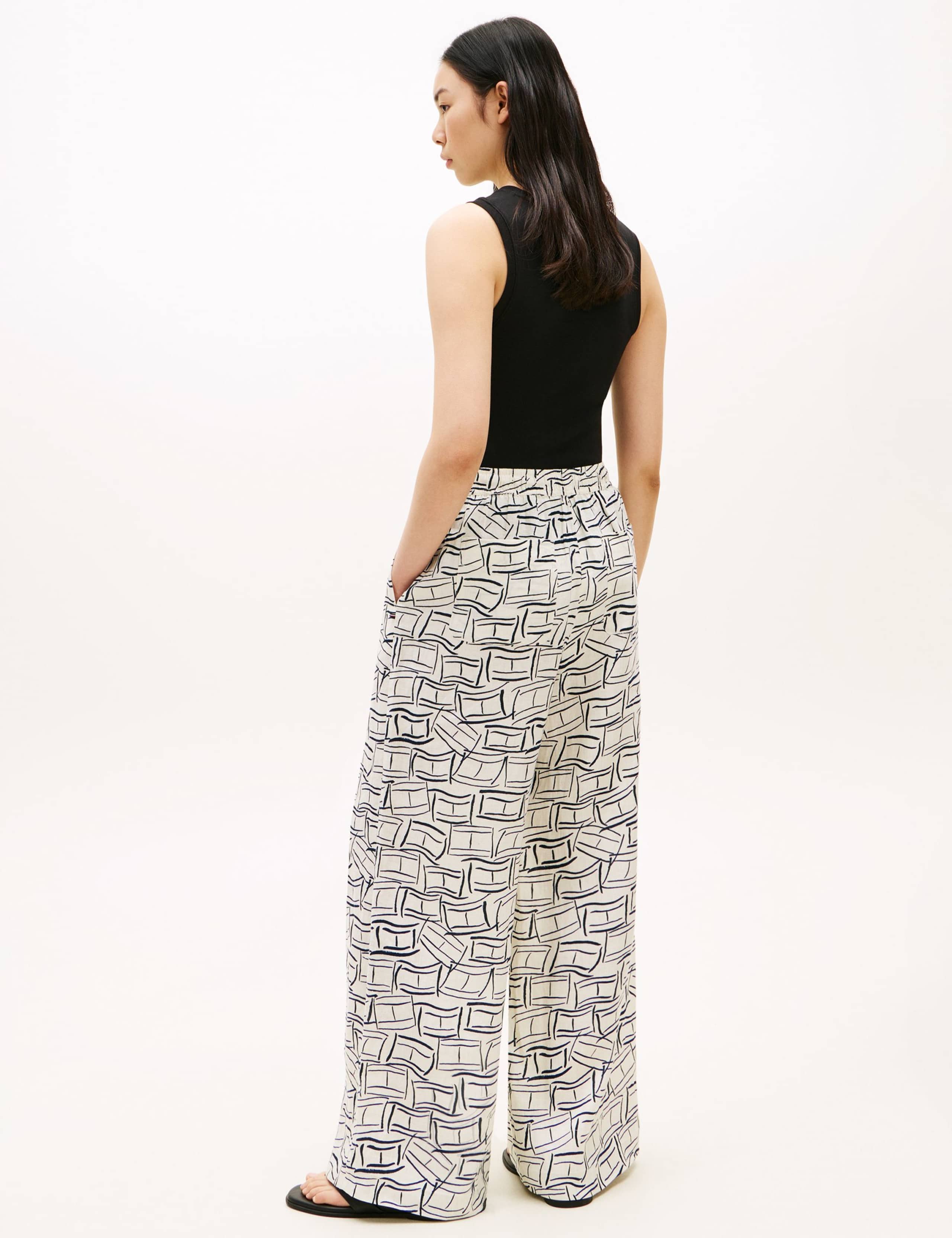 Pure Linen Elasticated Waist Wide Leg Trousers 4 of 5