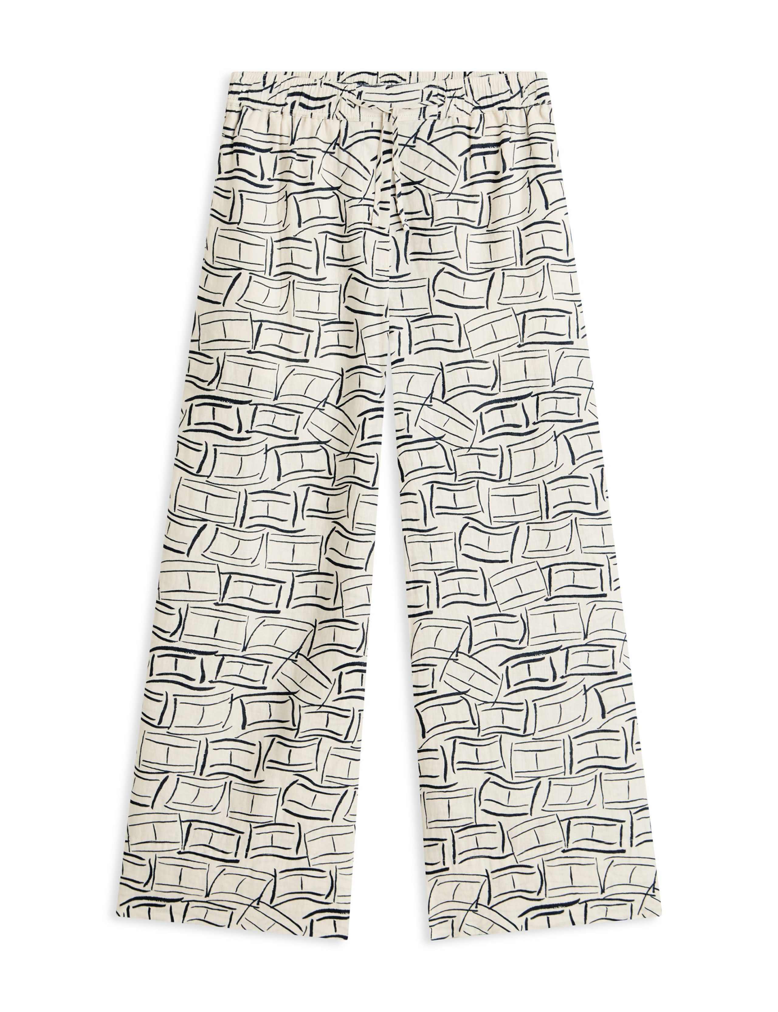 Pure Linen Elasticated Waist Wide Leg Trousers 2 of 5