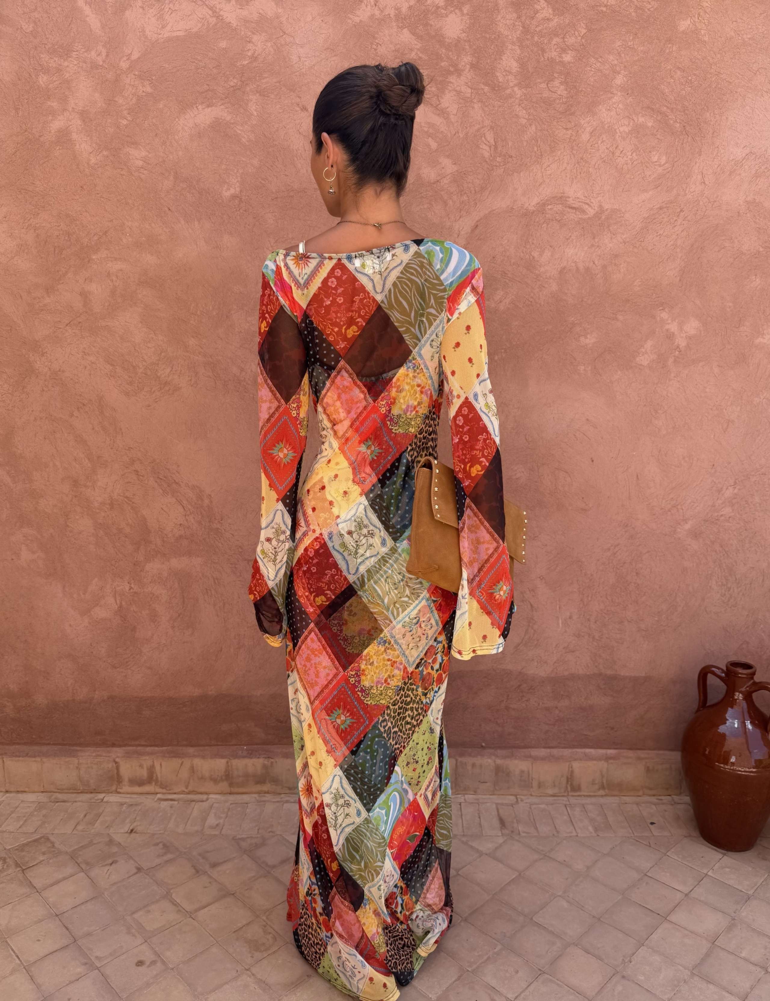 Printed Maxi Skater Dress 2 of 4