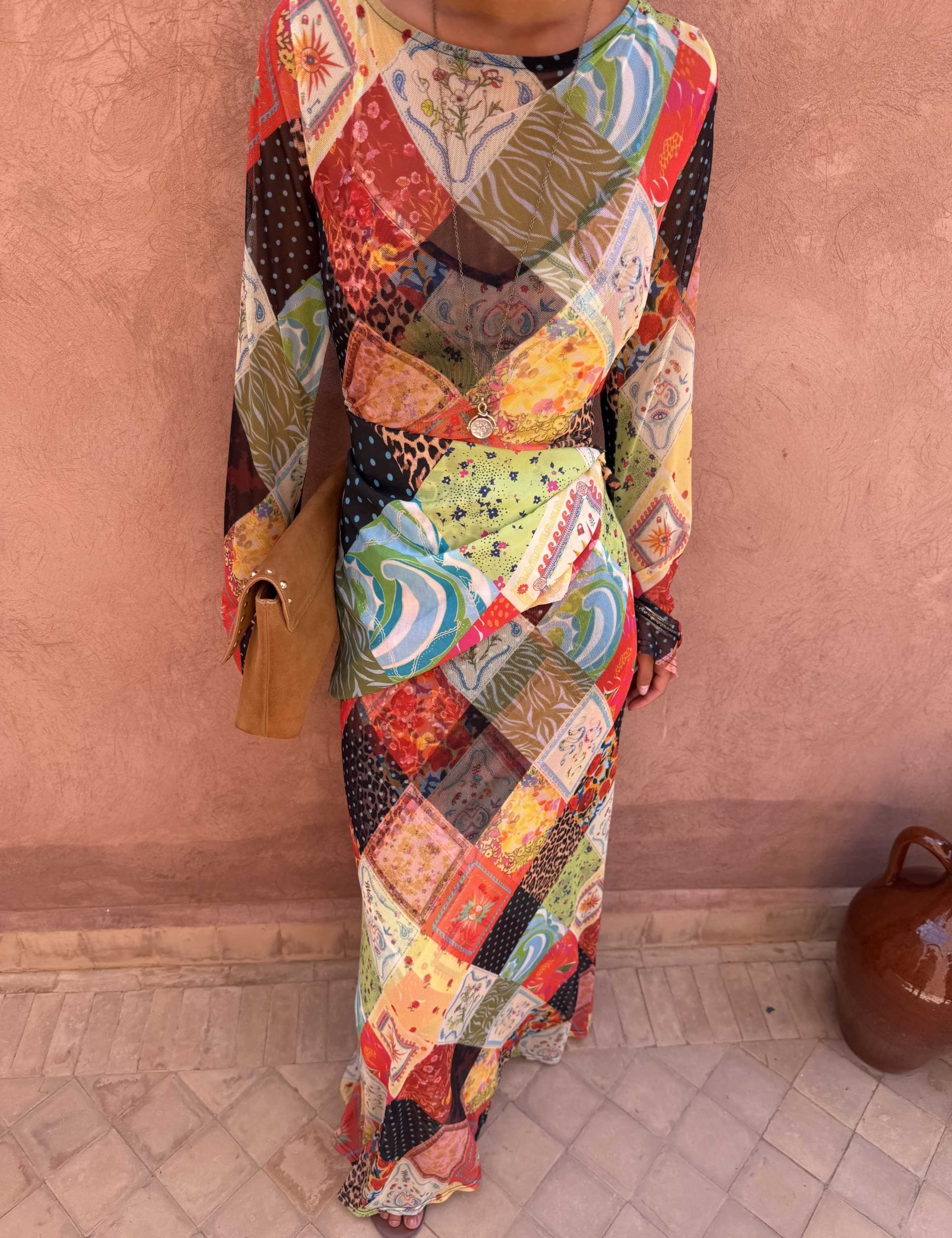 Printed Maxi Skater Dress 3 of 4