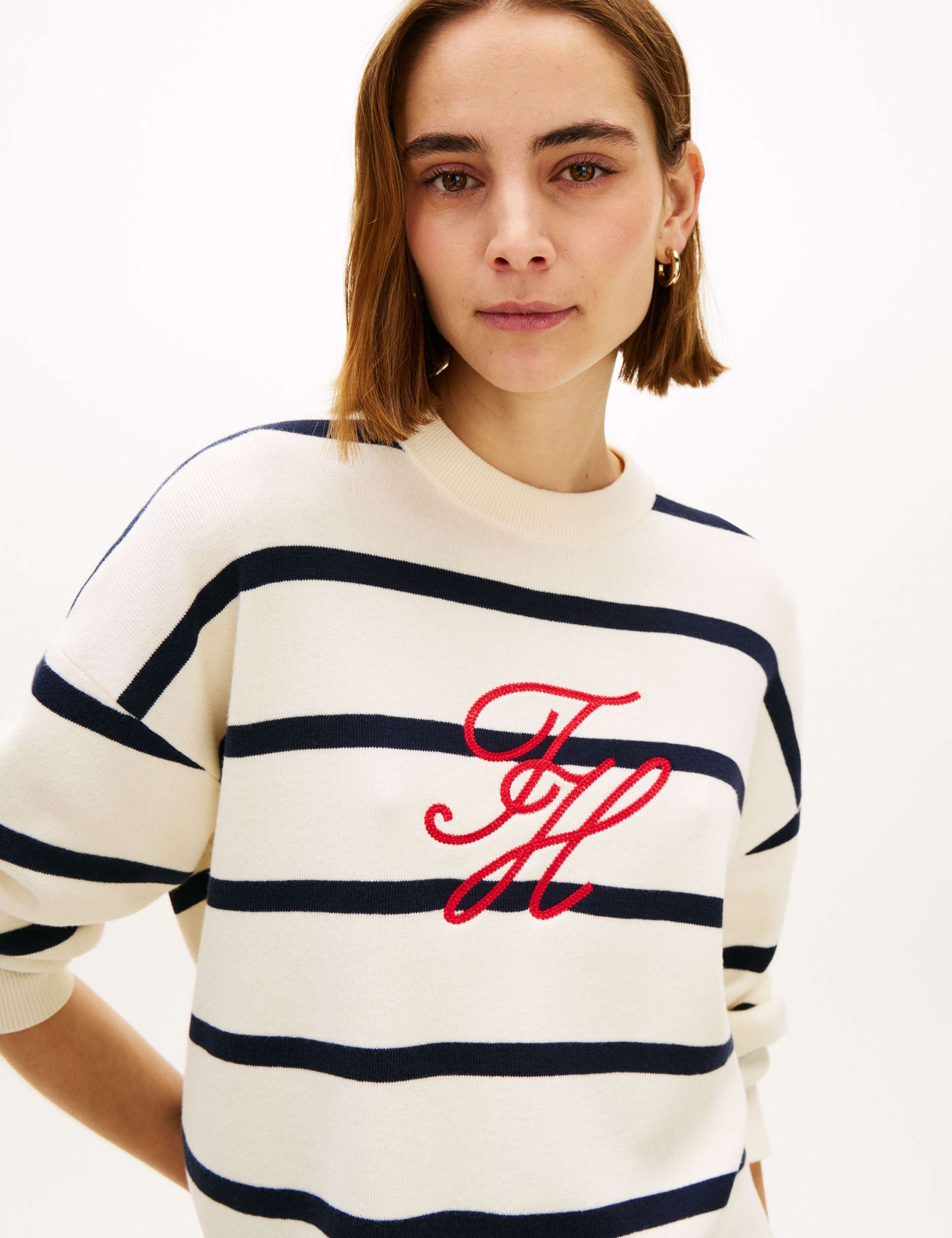 Premium Knit Striped Crew Neck Jumper 5 of 5