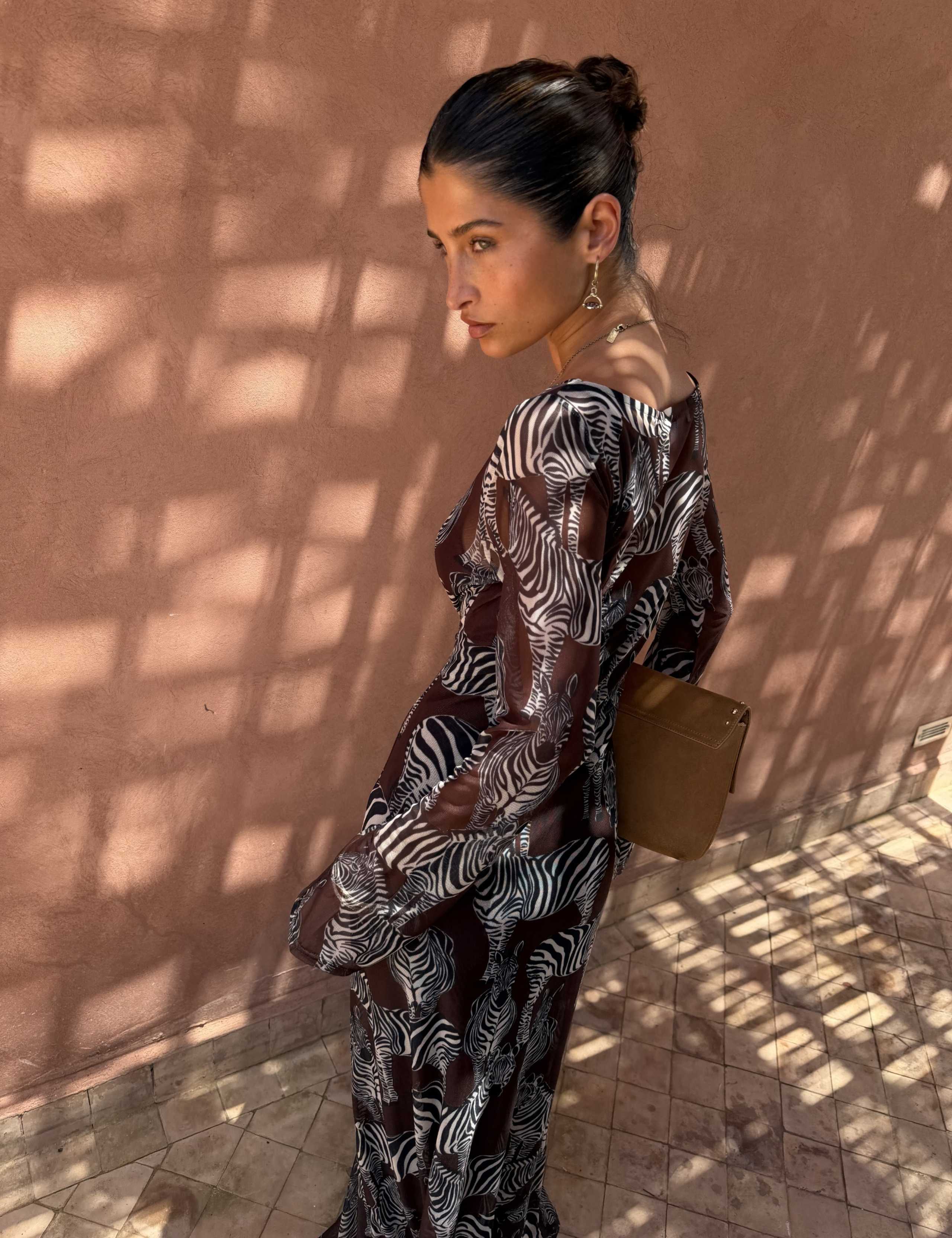 Animal Print Scoop Neck Maxi Skater Dress 4 of 5