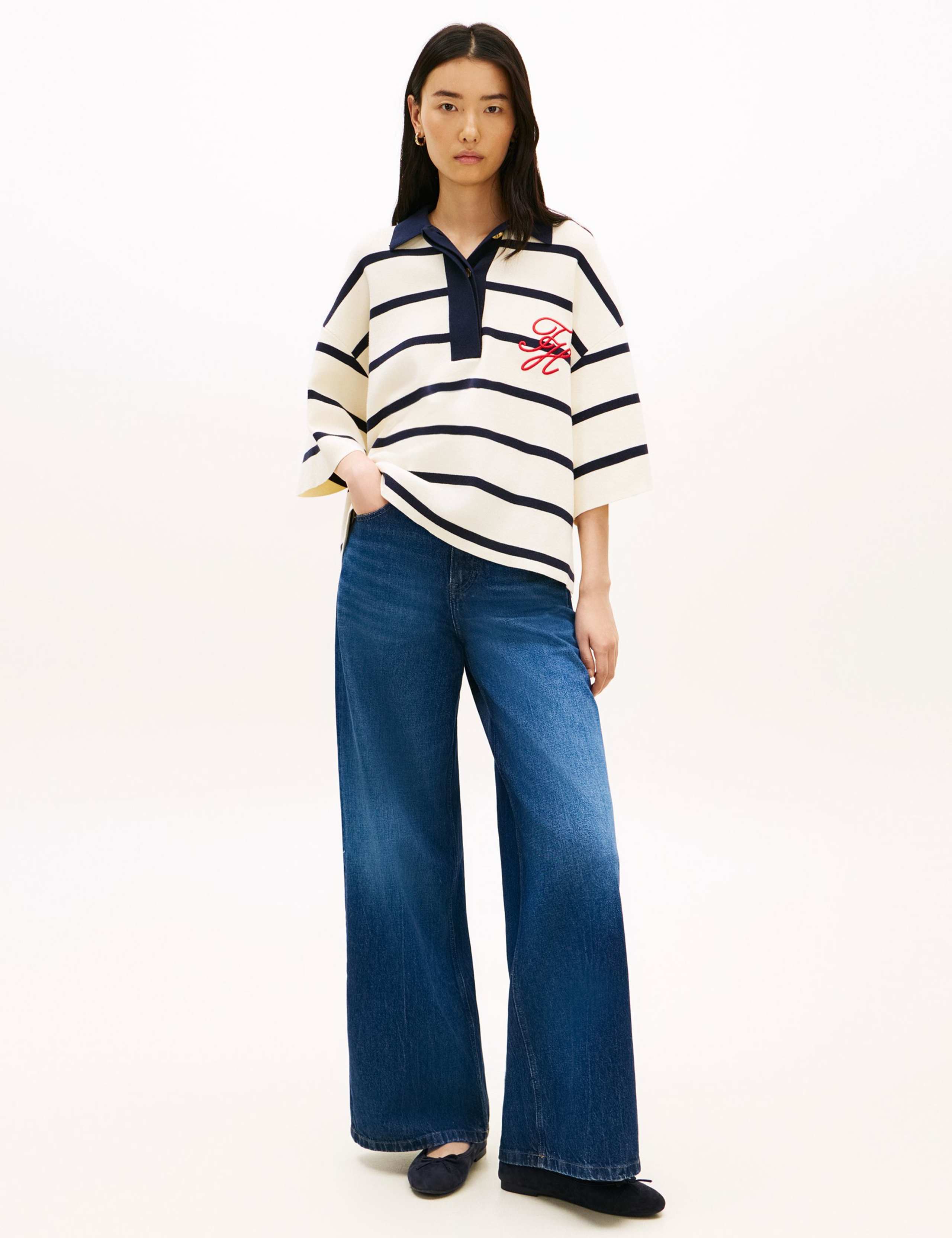 Premium Knit Pure Cotton Oversized Polo Jumper 3 of 5