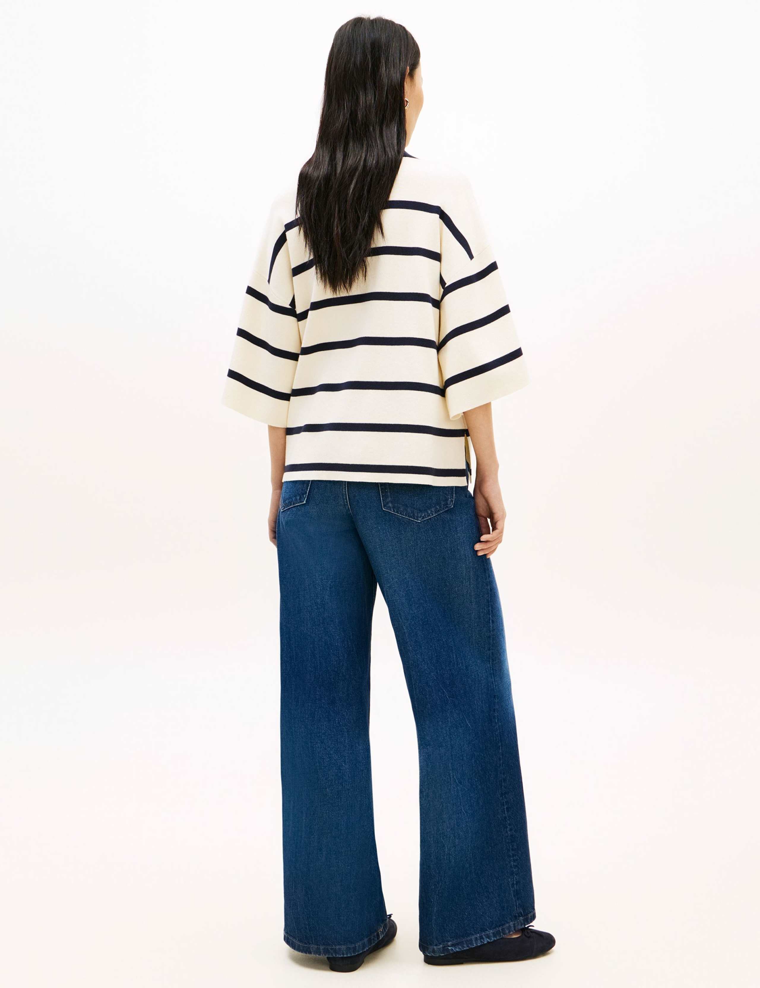 Premium Knit Pure Cotton Oversized Polo Jumper 4 of 5