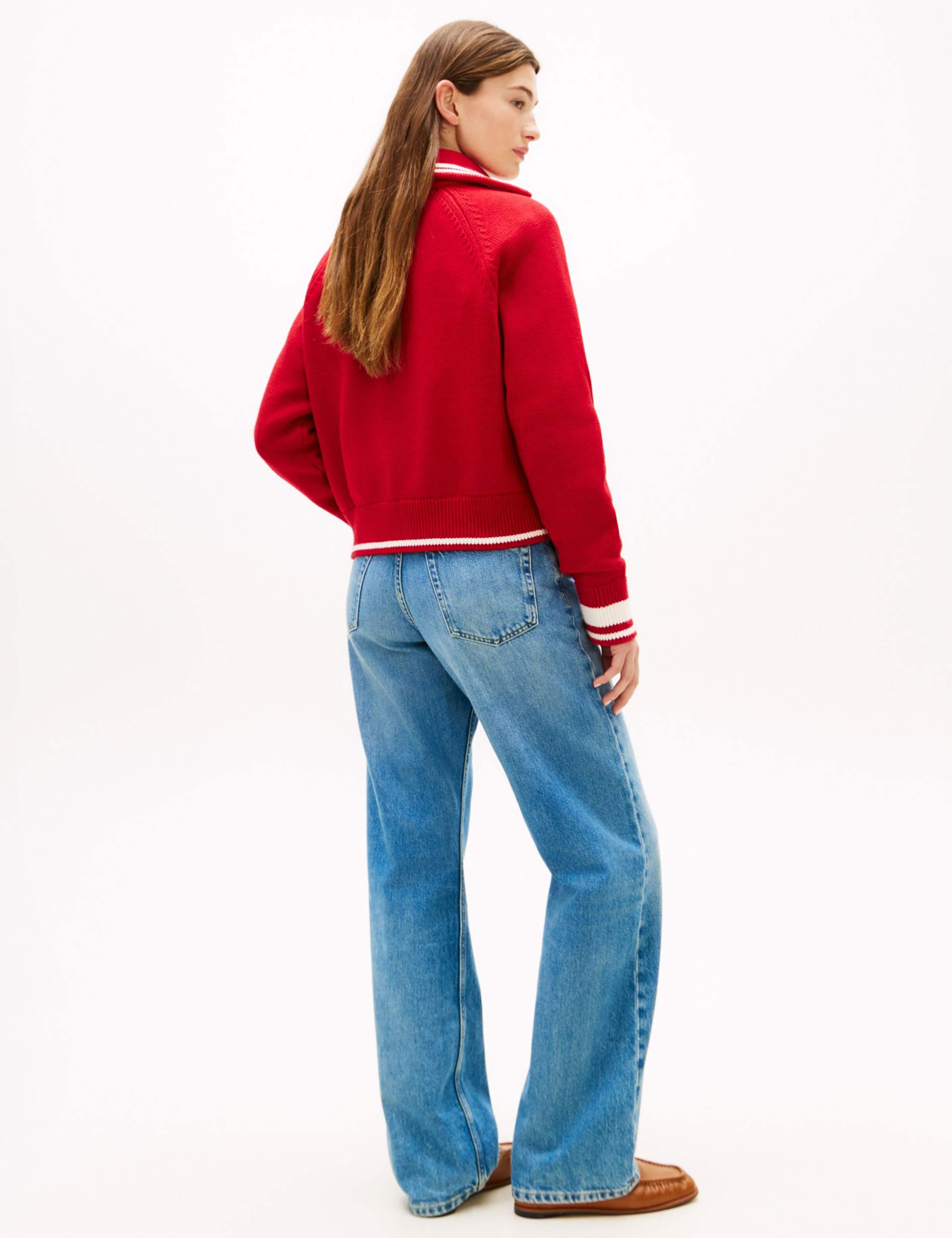 Pure Cotton Tipped Half Zip Jumper 4 of 5