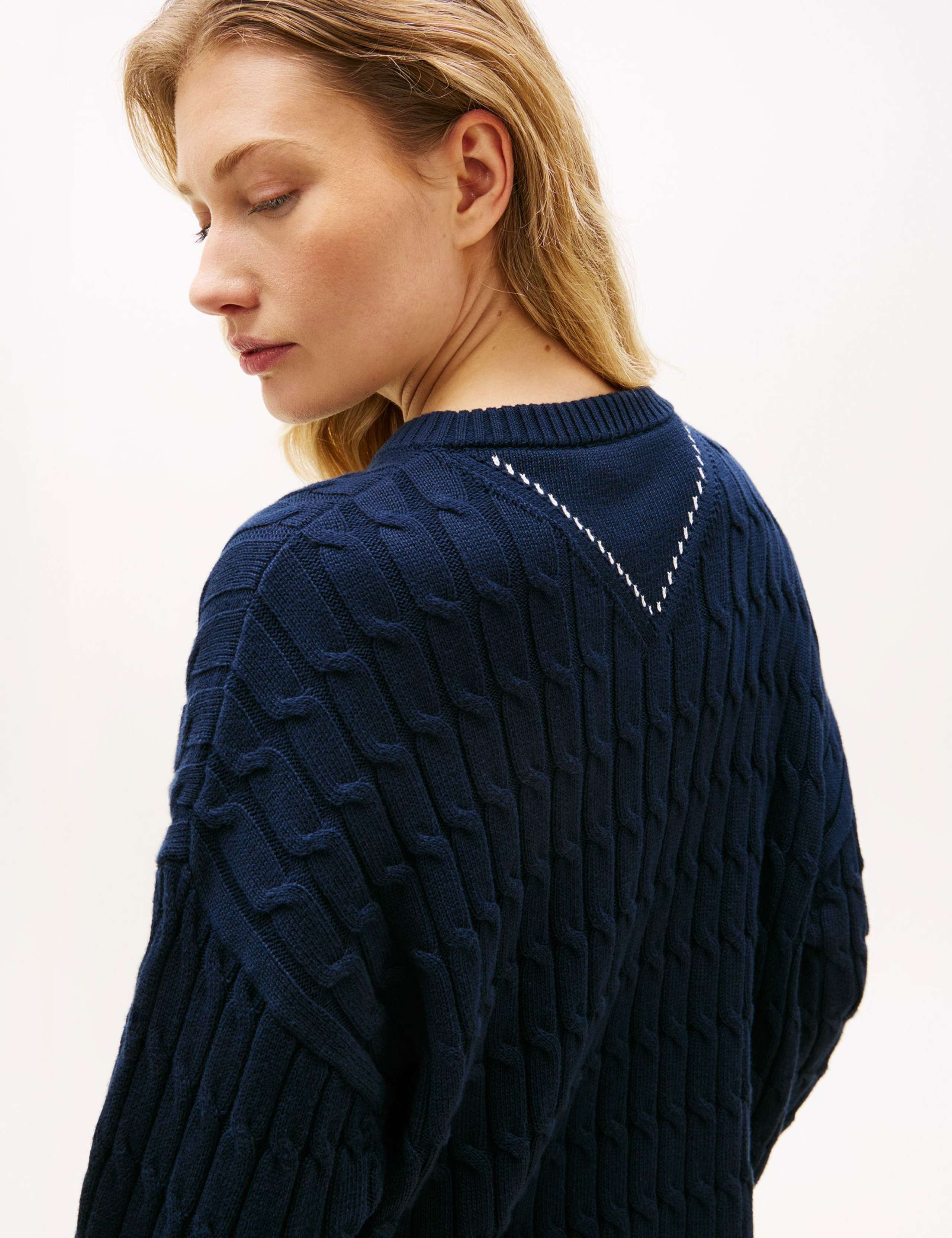 Pure Cotton Cable Knit V-Neck Jumper 5 of 5