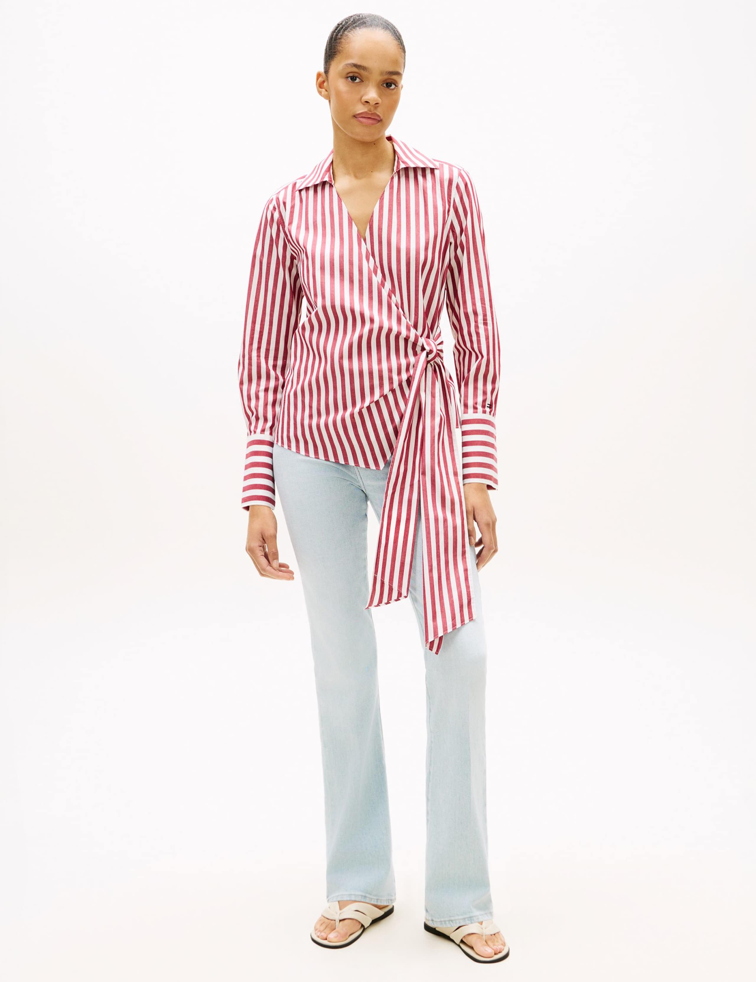 Pure Cotton Striped Knot Front Blouse 4 of 5