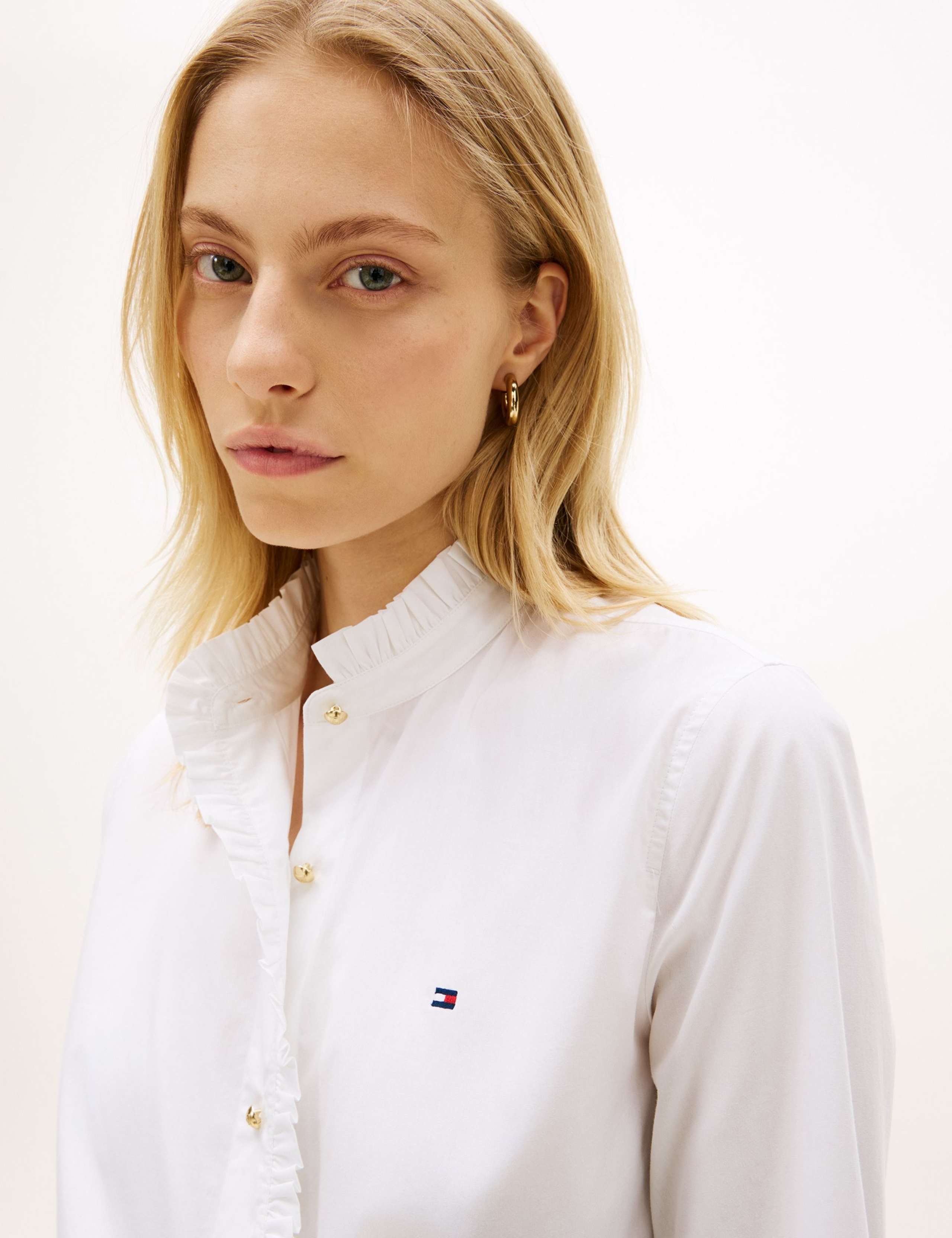 Pure Cotton Ruffle High Neck Shirt 5 of 5