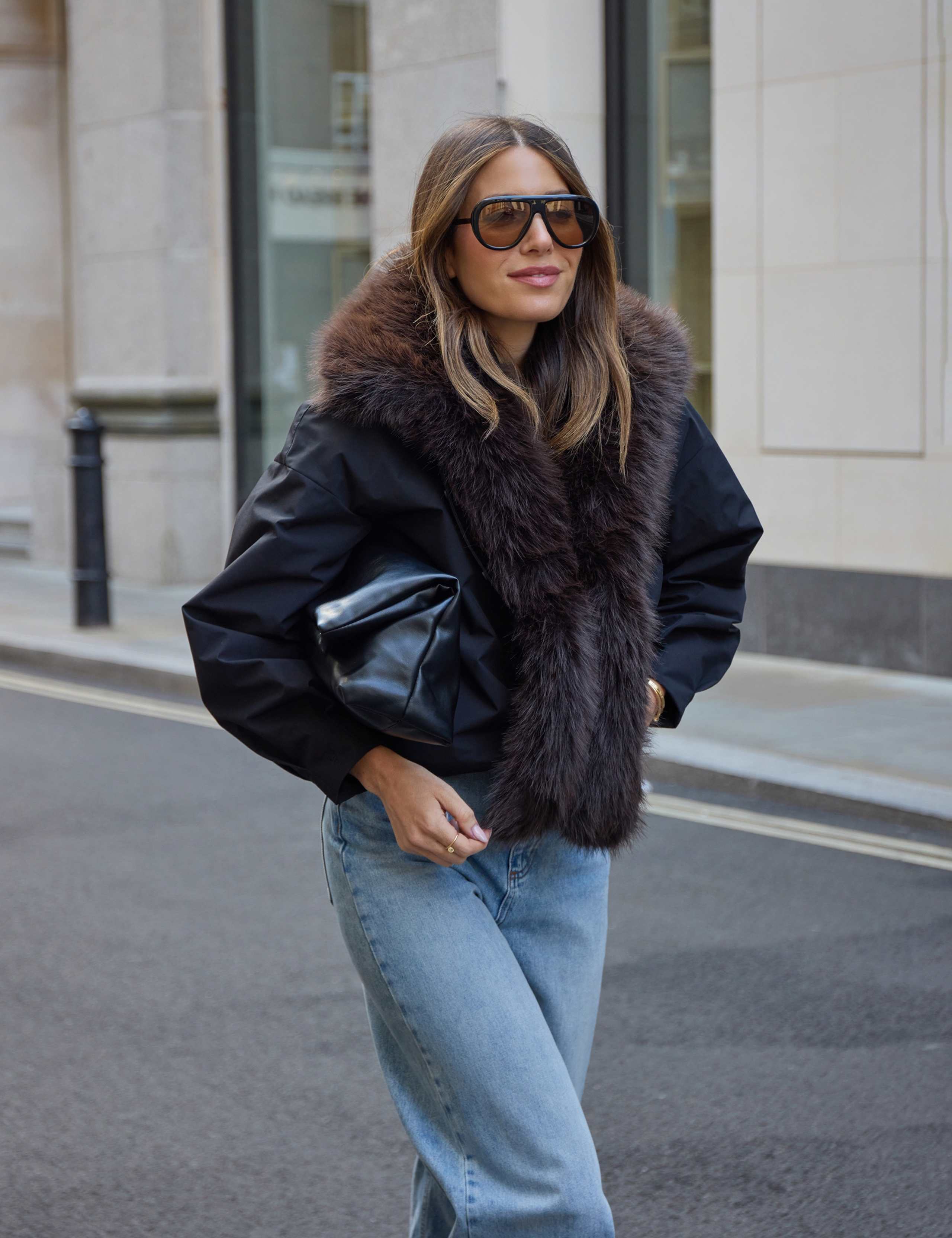 Faux Fur Collared Bomber Jacket 6 of 7