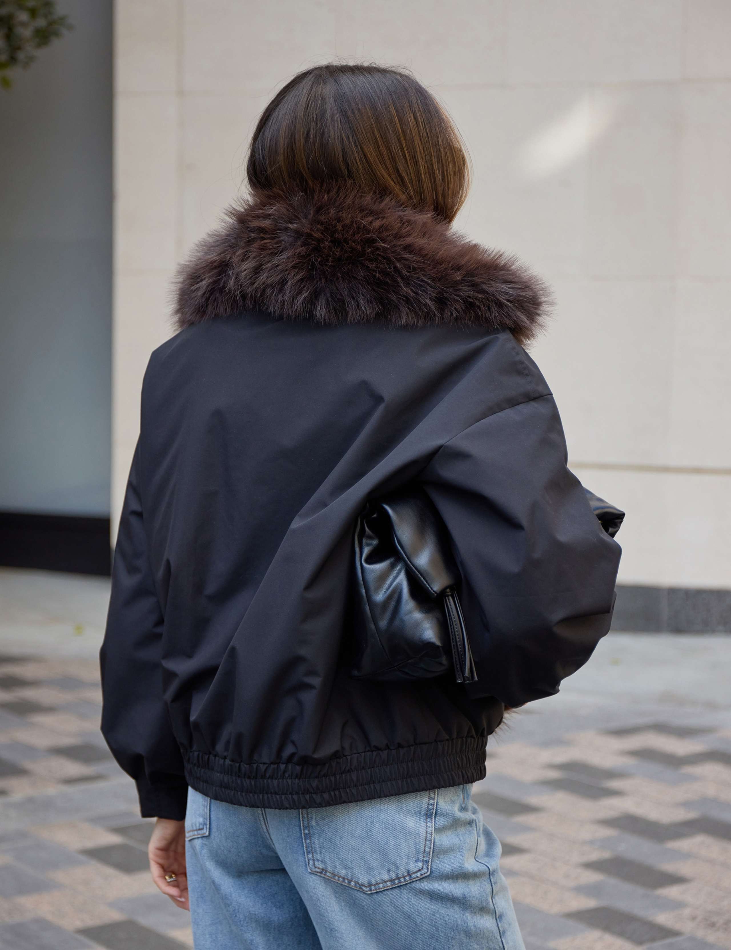Faux Fur Collared Bomber Jacket 7 of 7