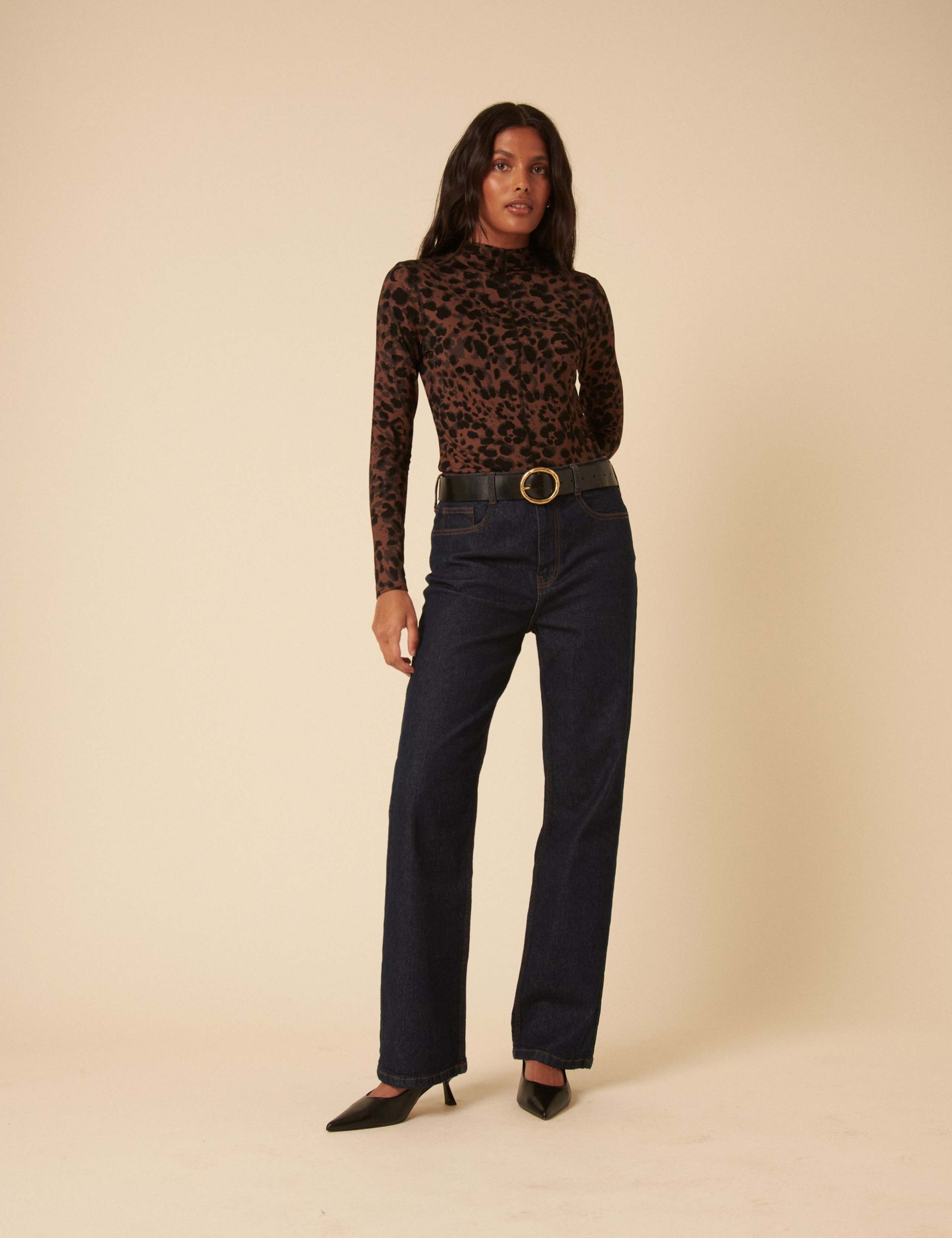 Animal Print High Neck Top 2 of 5