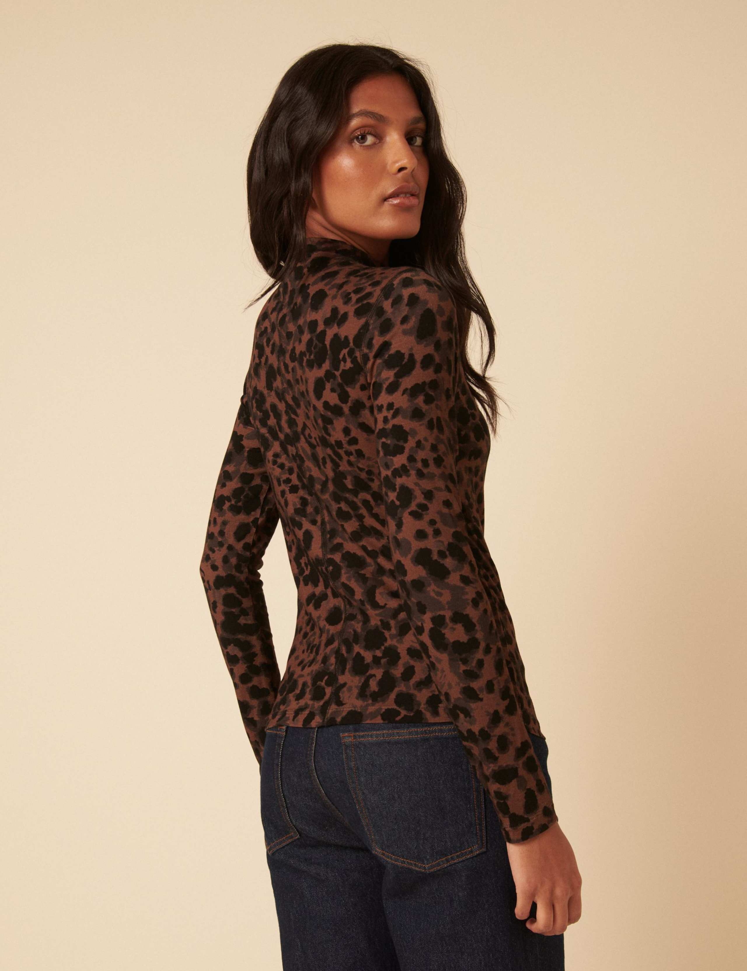 Animal Print High Neck Top 5 of 5