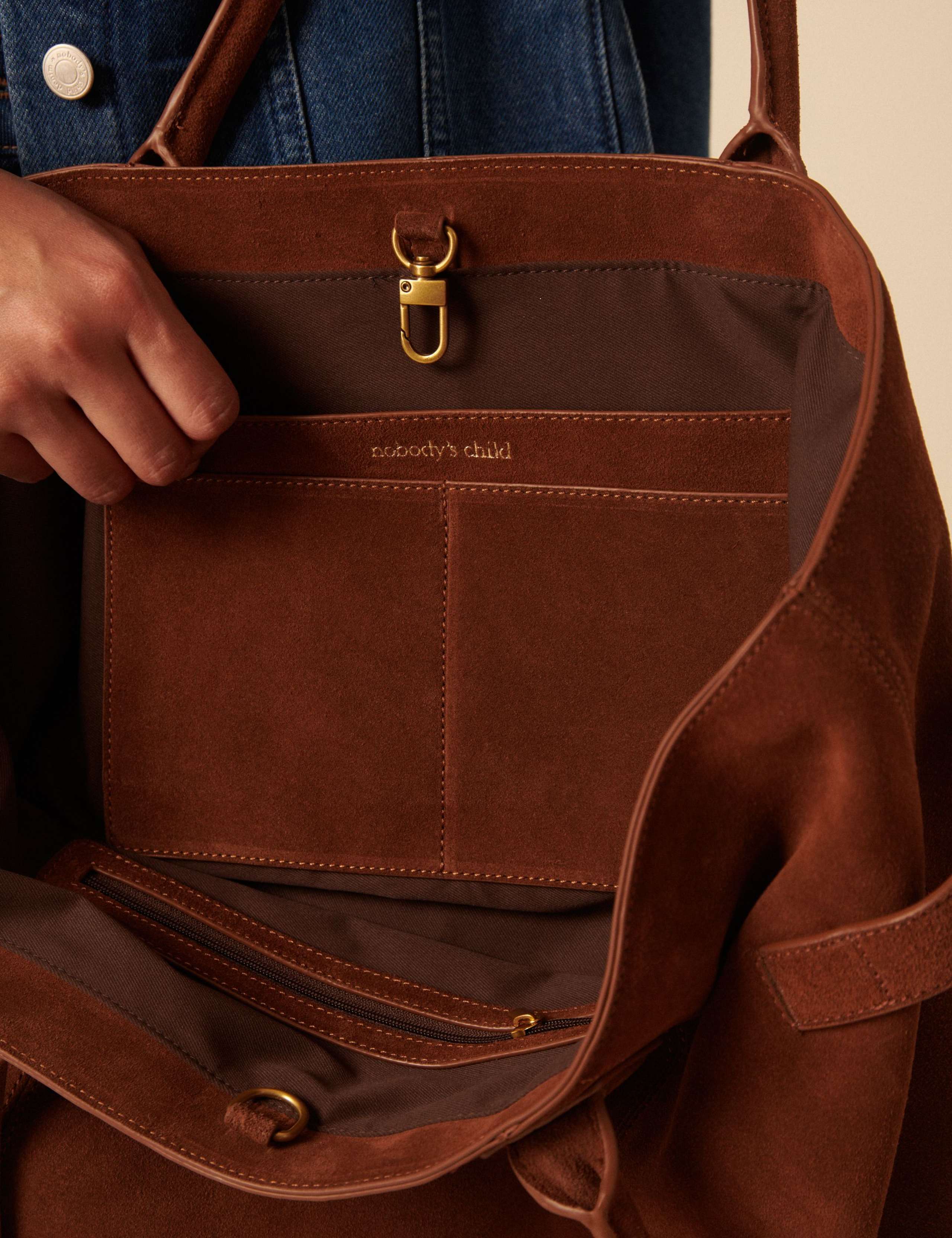 Suede Tote Bag 3 of 5