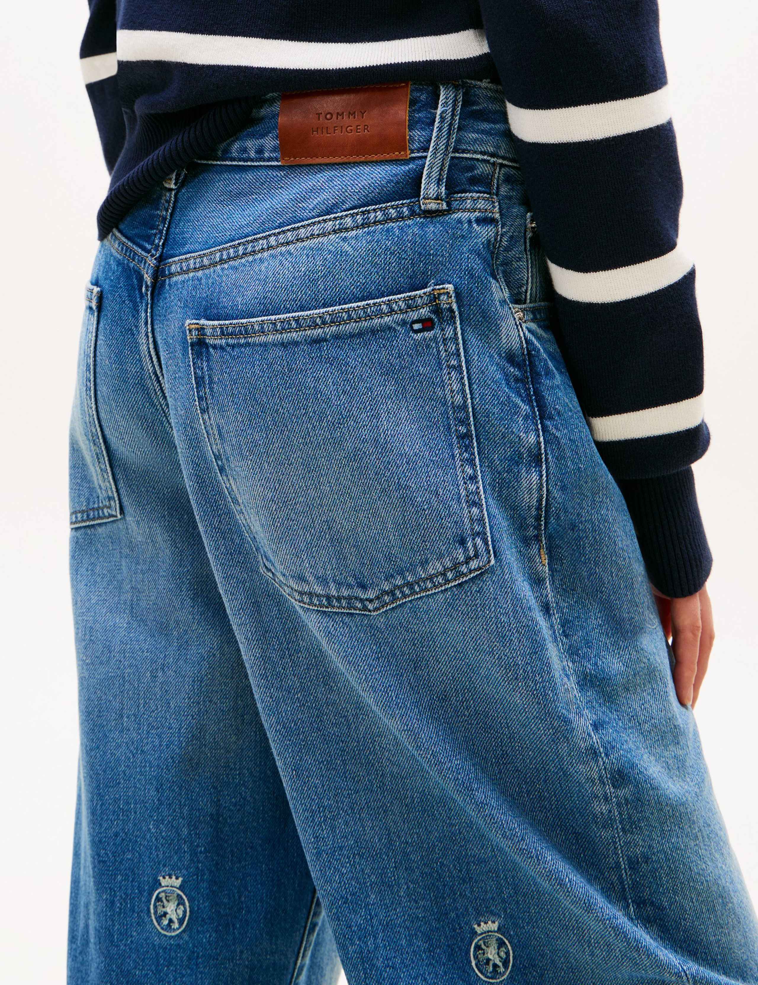 Embroidered High Waisted Barrel Jeans 5 of 5